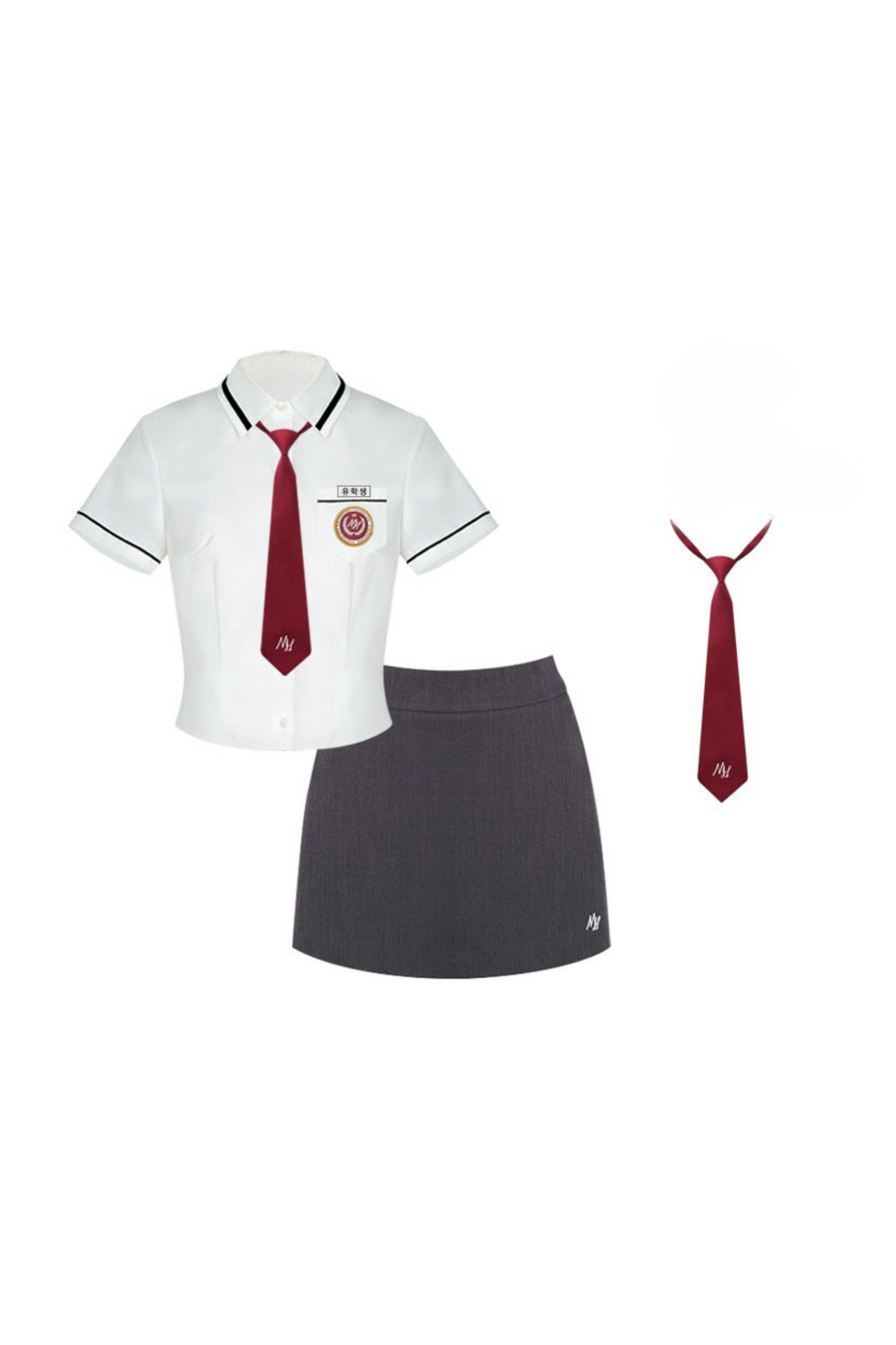 JKカレッジシャツ+タイトスカート+ネクタイ