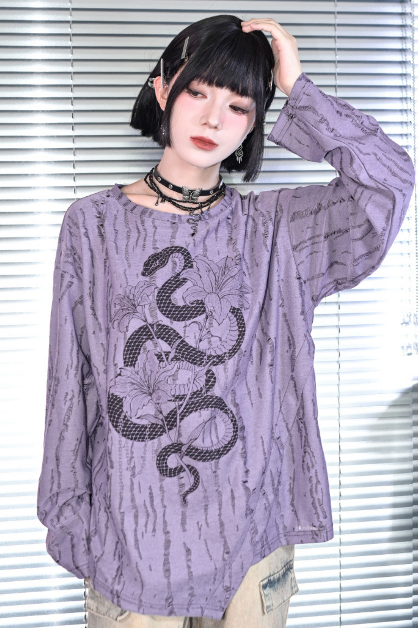 China Hall Print Loose Top