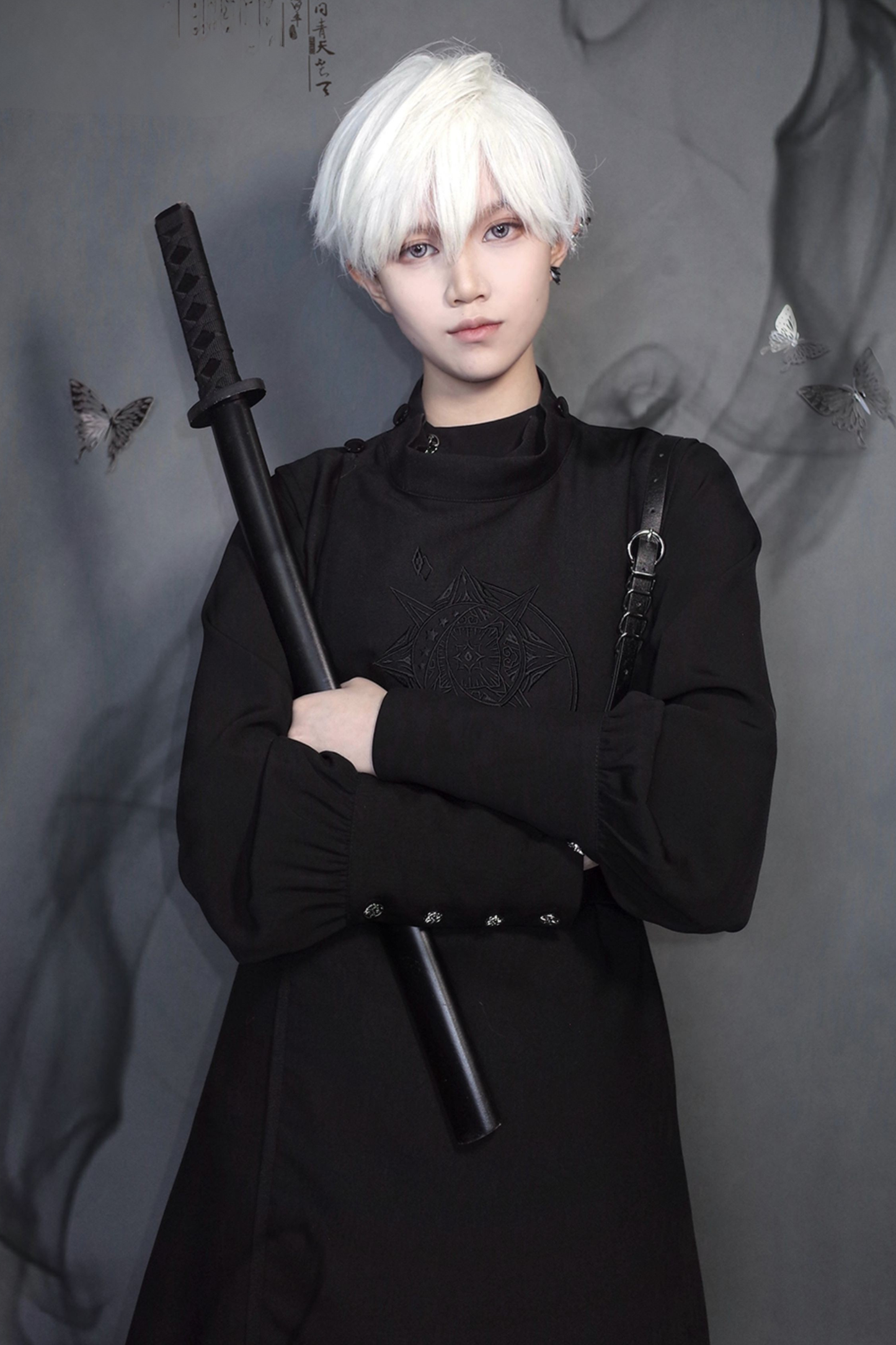 レトロモードスタンドカラーブラウス