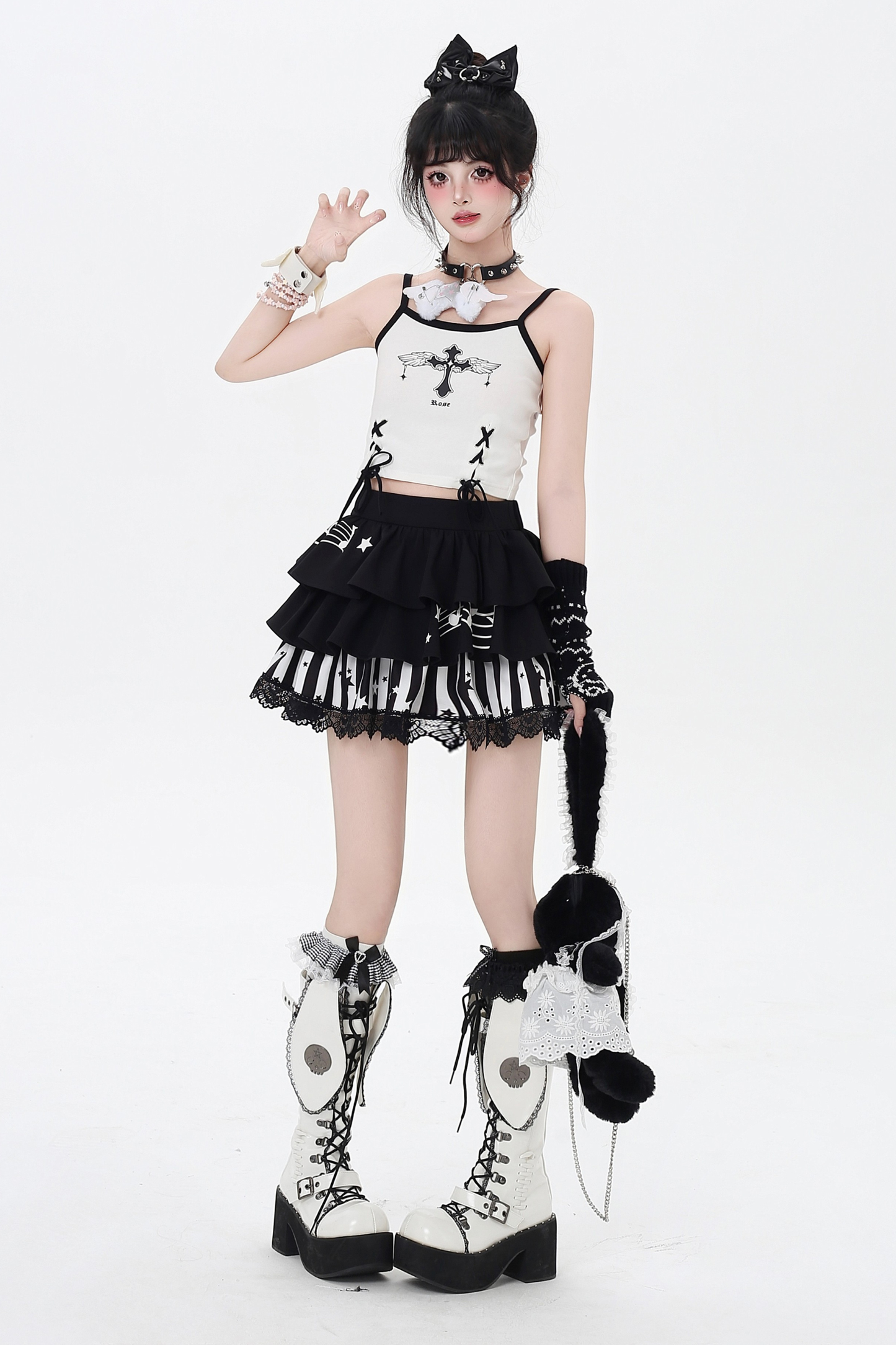 オフショルダールーズボーダートップス