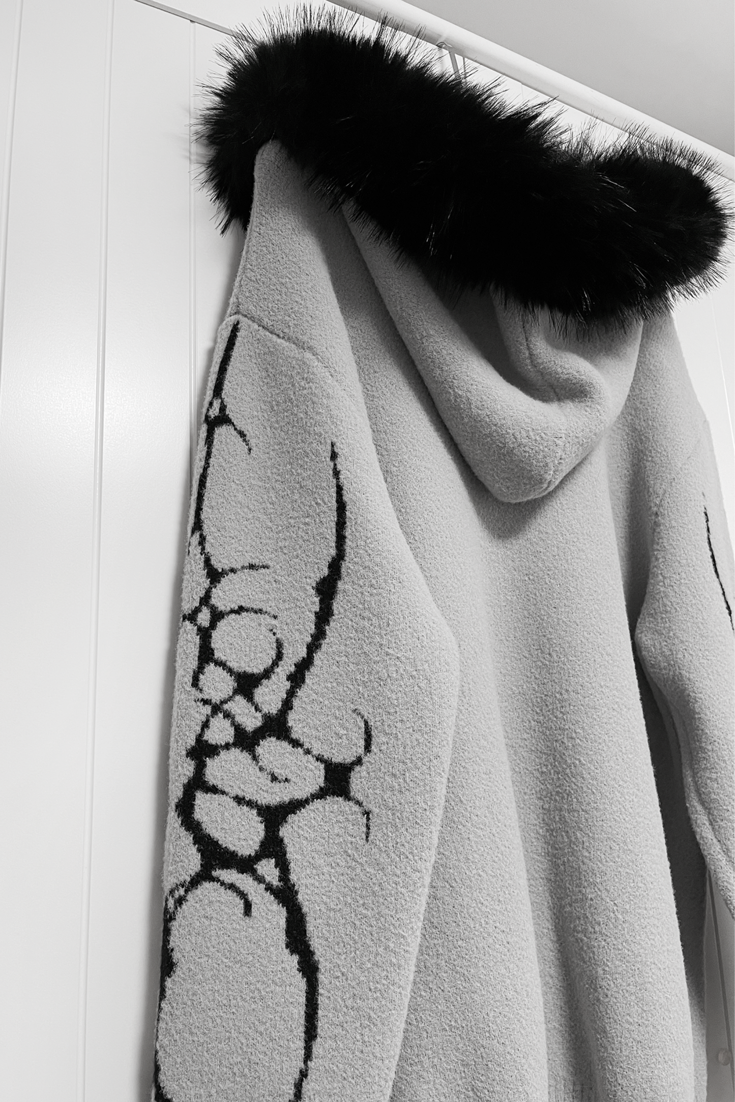 Gothic Fur Hood Loose Zip Cardigan