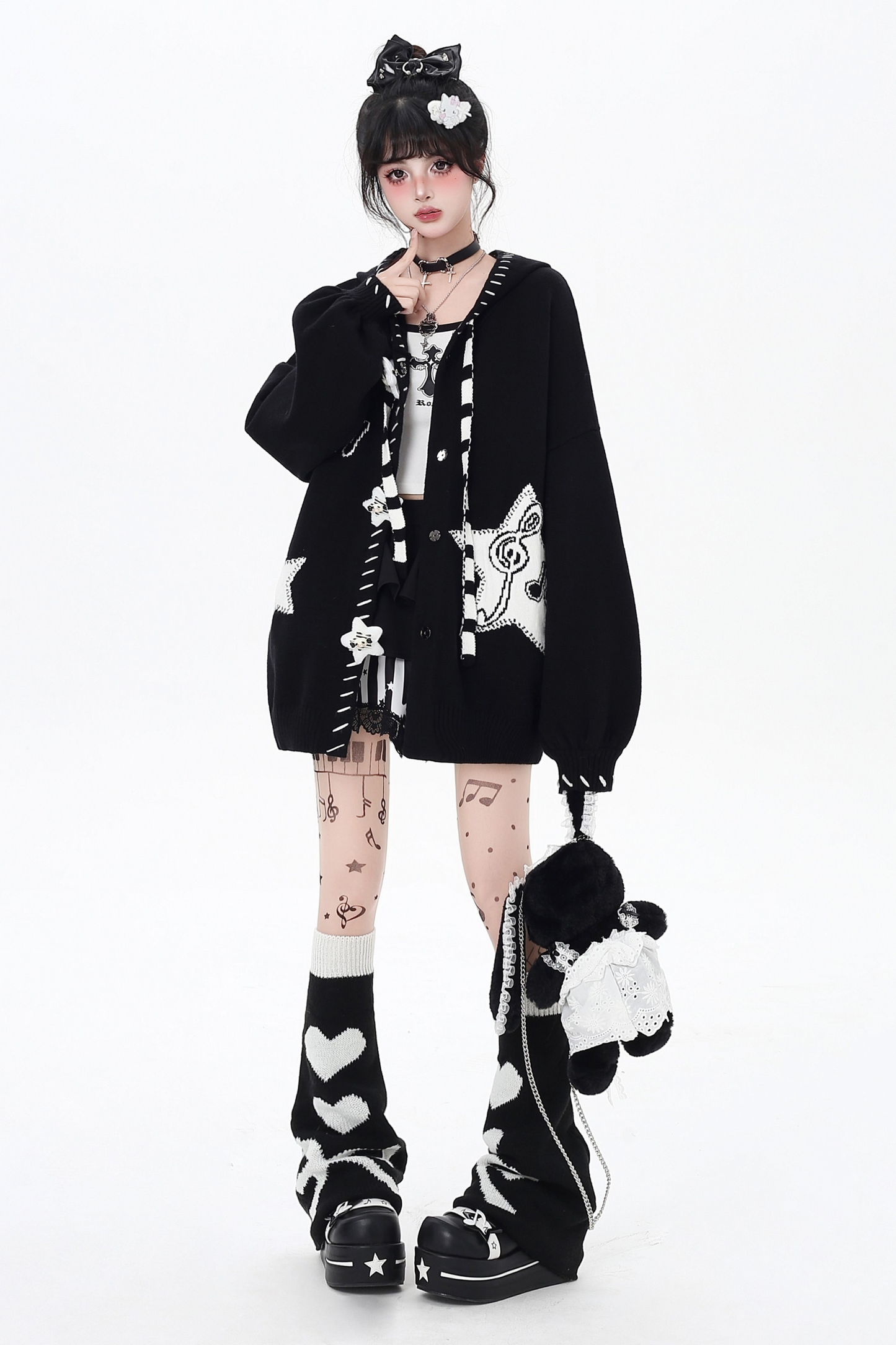 Music Dark Lantern Sleeve Cardigan