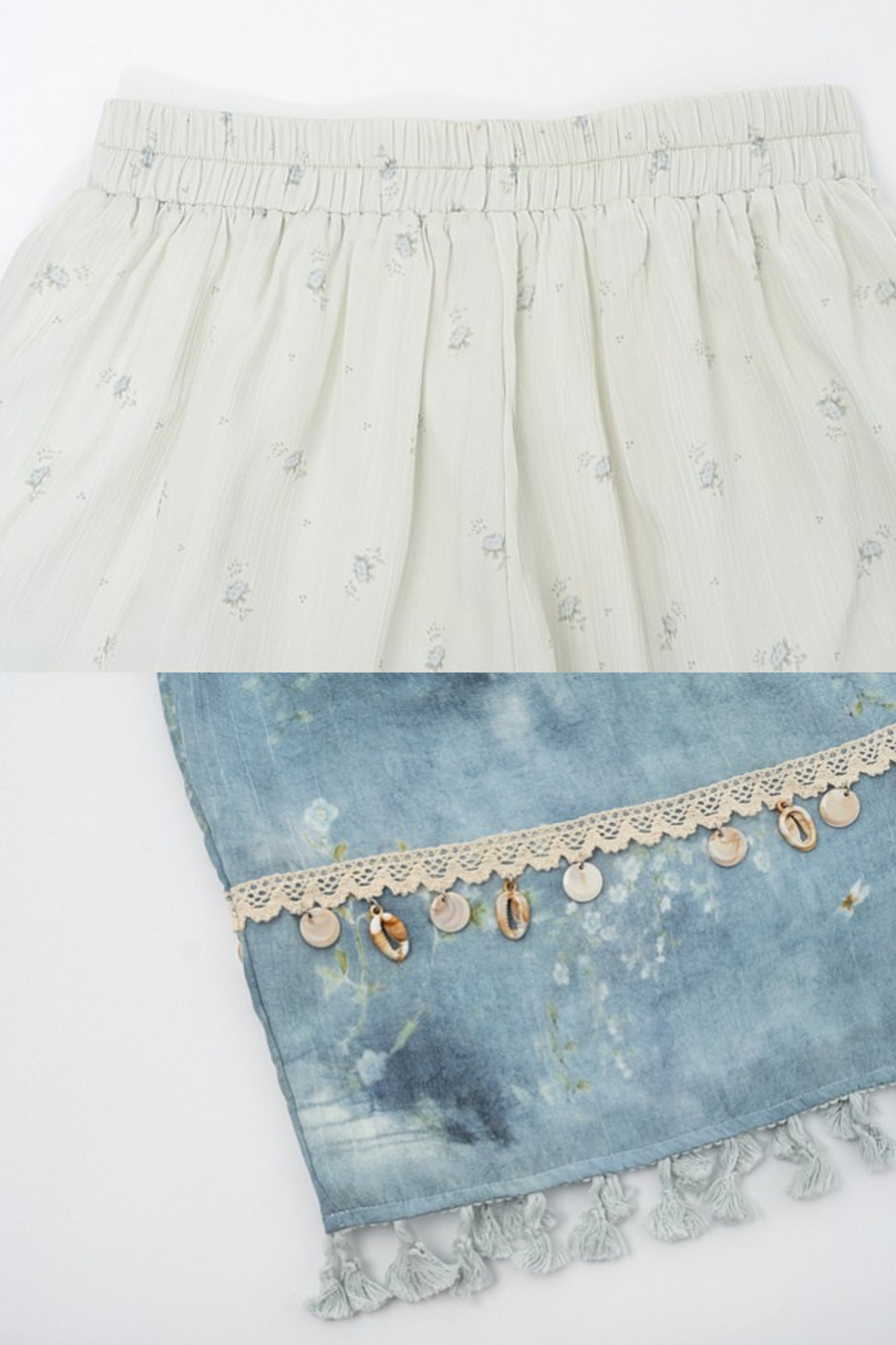 シーブルーデザインワイドパンツ