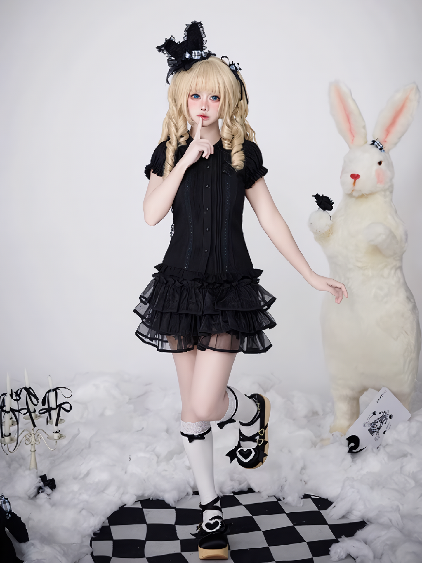 うさ耳パンクチェックロリータ