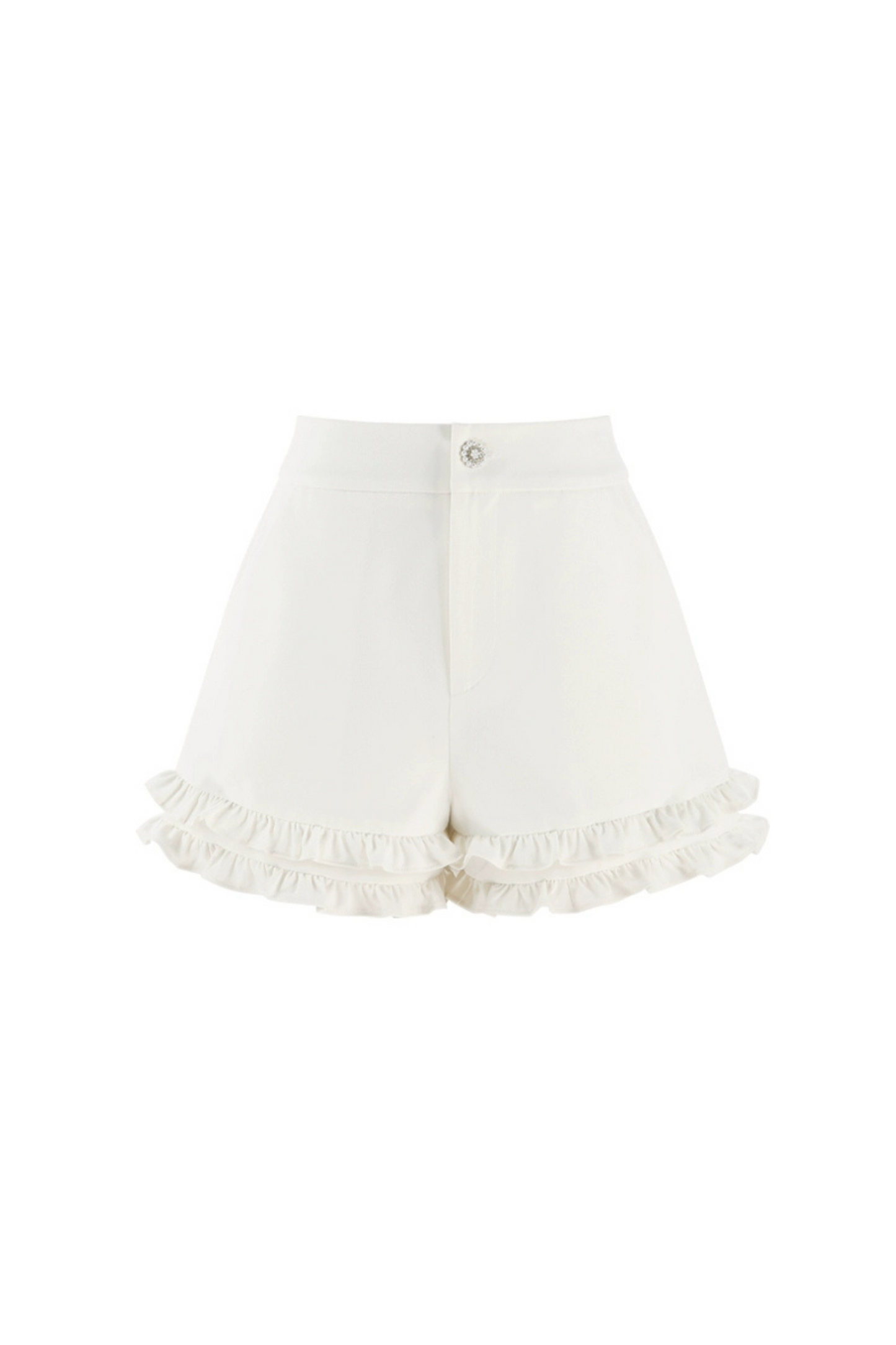 Pink Striped Lace Trim Blouse + Ruffled Shorts