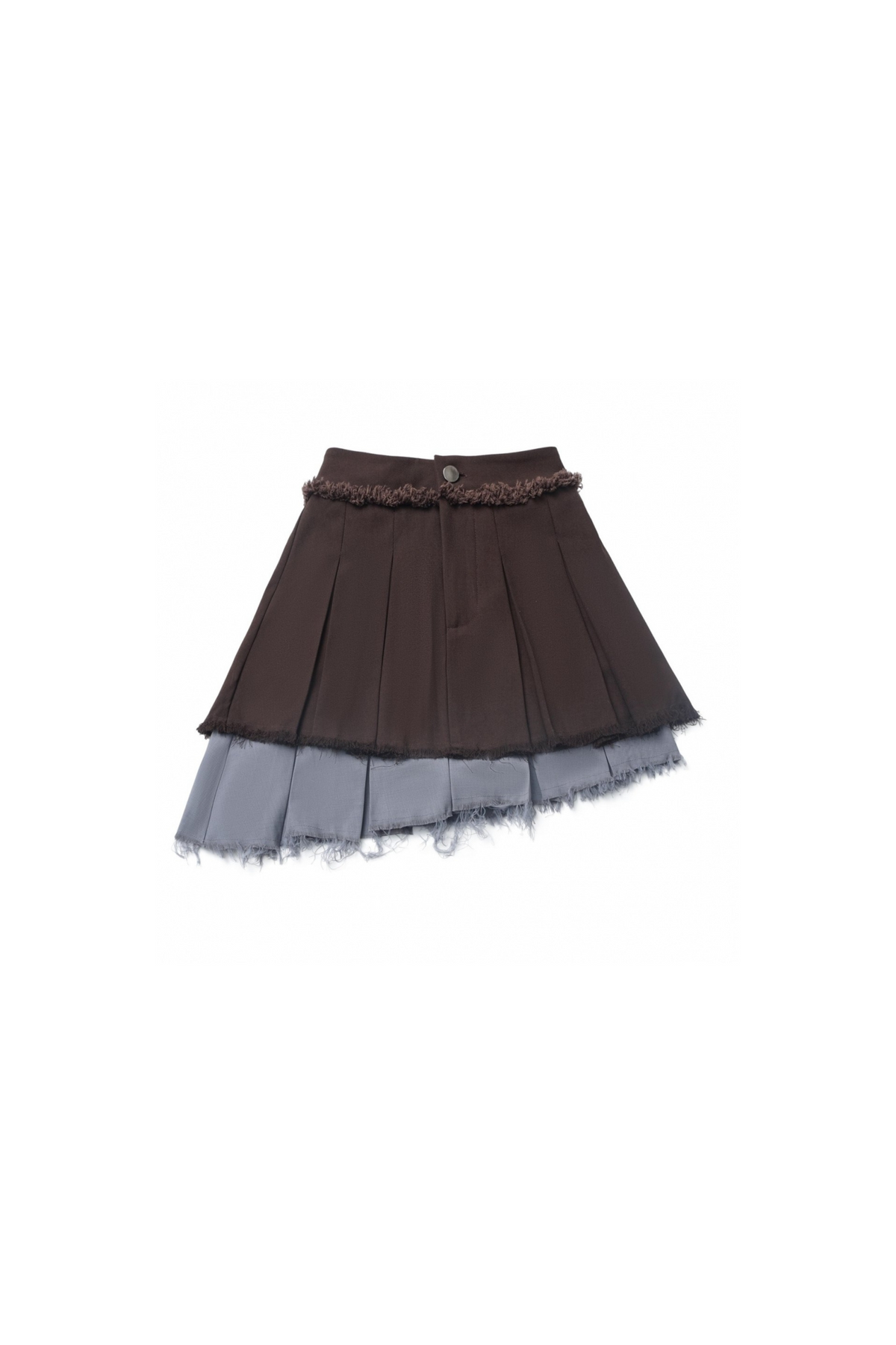 Top Y2K azul oscuro+Bustier de cuadros+Falda asimétrica