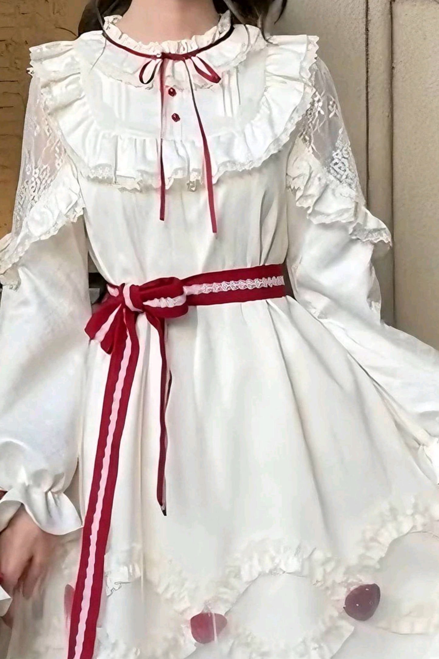 レッドウィッシュケープ+ドレス+ベルト