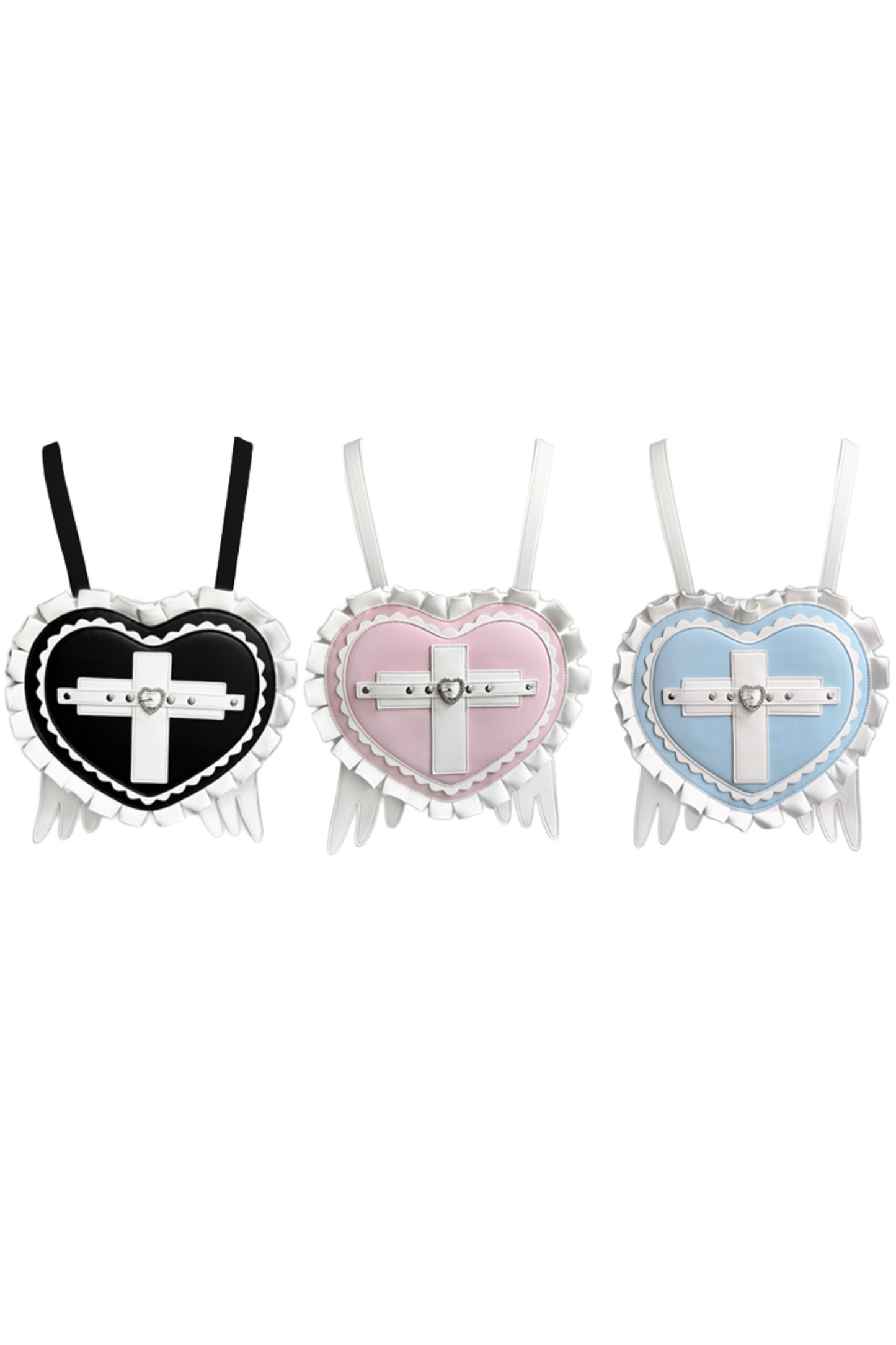 Frilled subculture heart bag