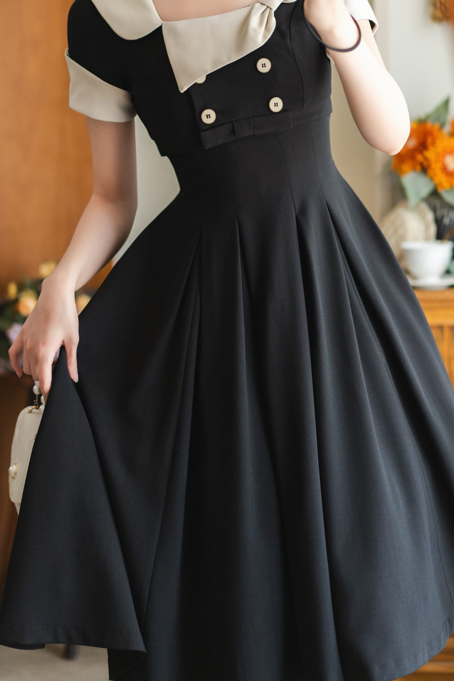 エレガントフレンチレトロフレアドレス+ショートジャケット