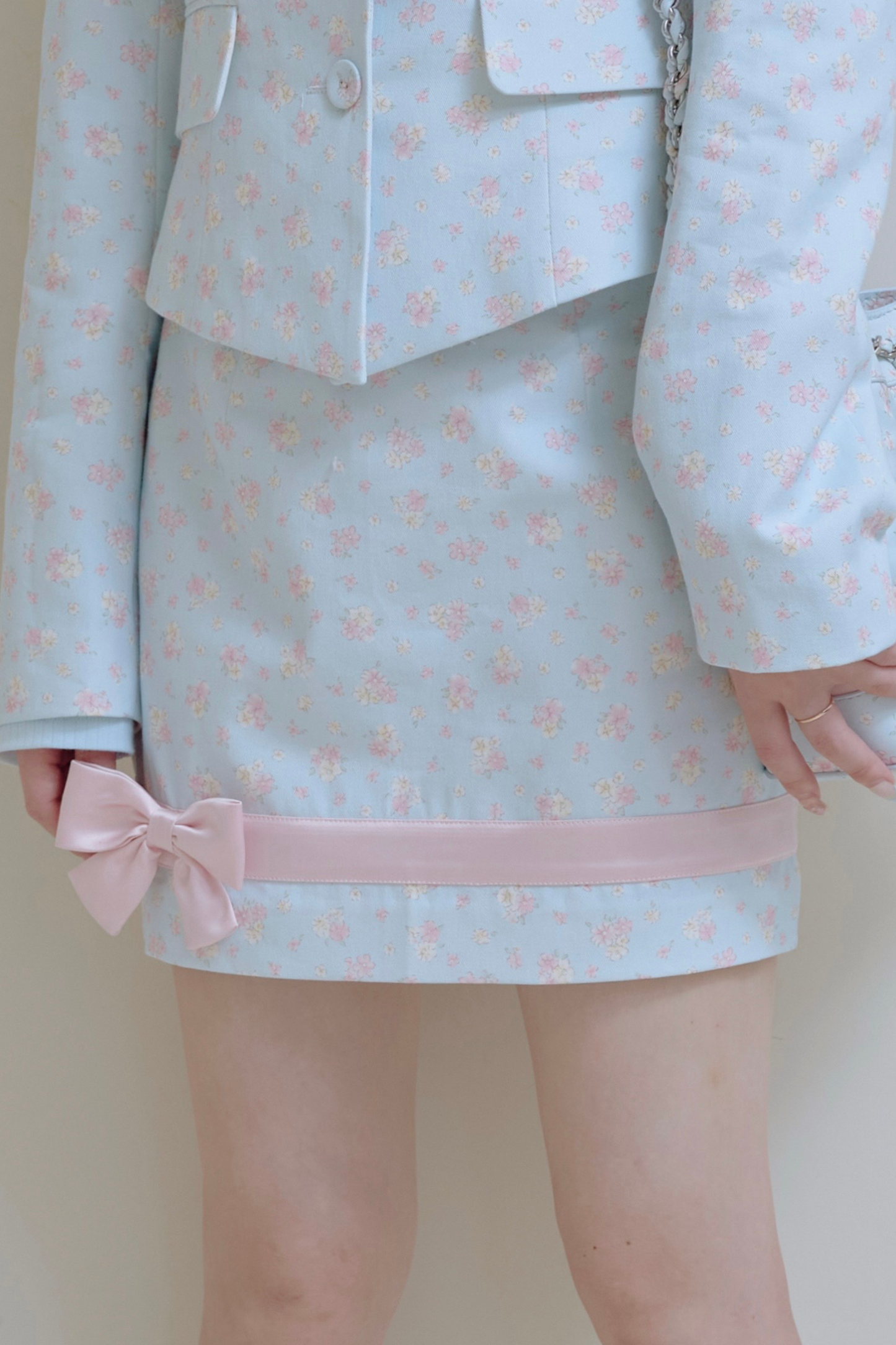 フローラルスイートリボンジャケット+タイトスカート