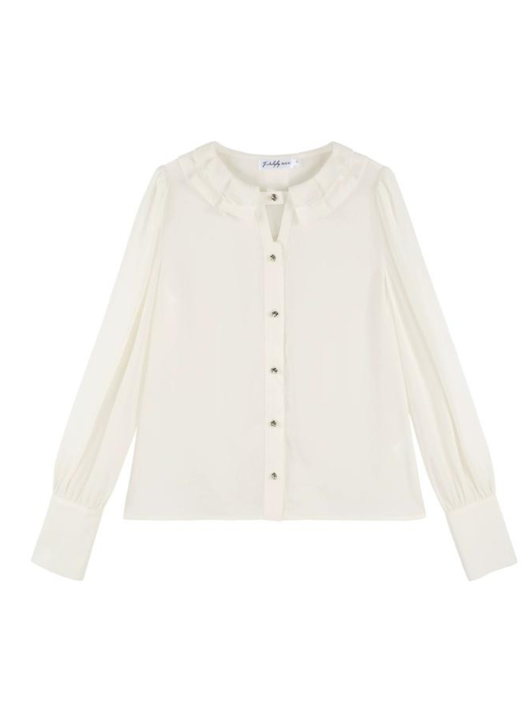 Franzosische Reinweisse Jacke+Bluse+Hochbundhose