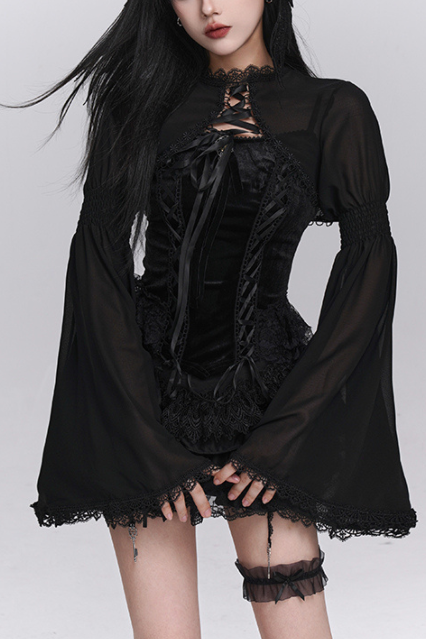 Ghost Girl Gothic Puffy Skirt + Camisole + Short Outer