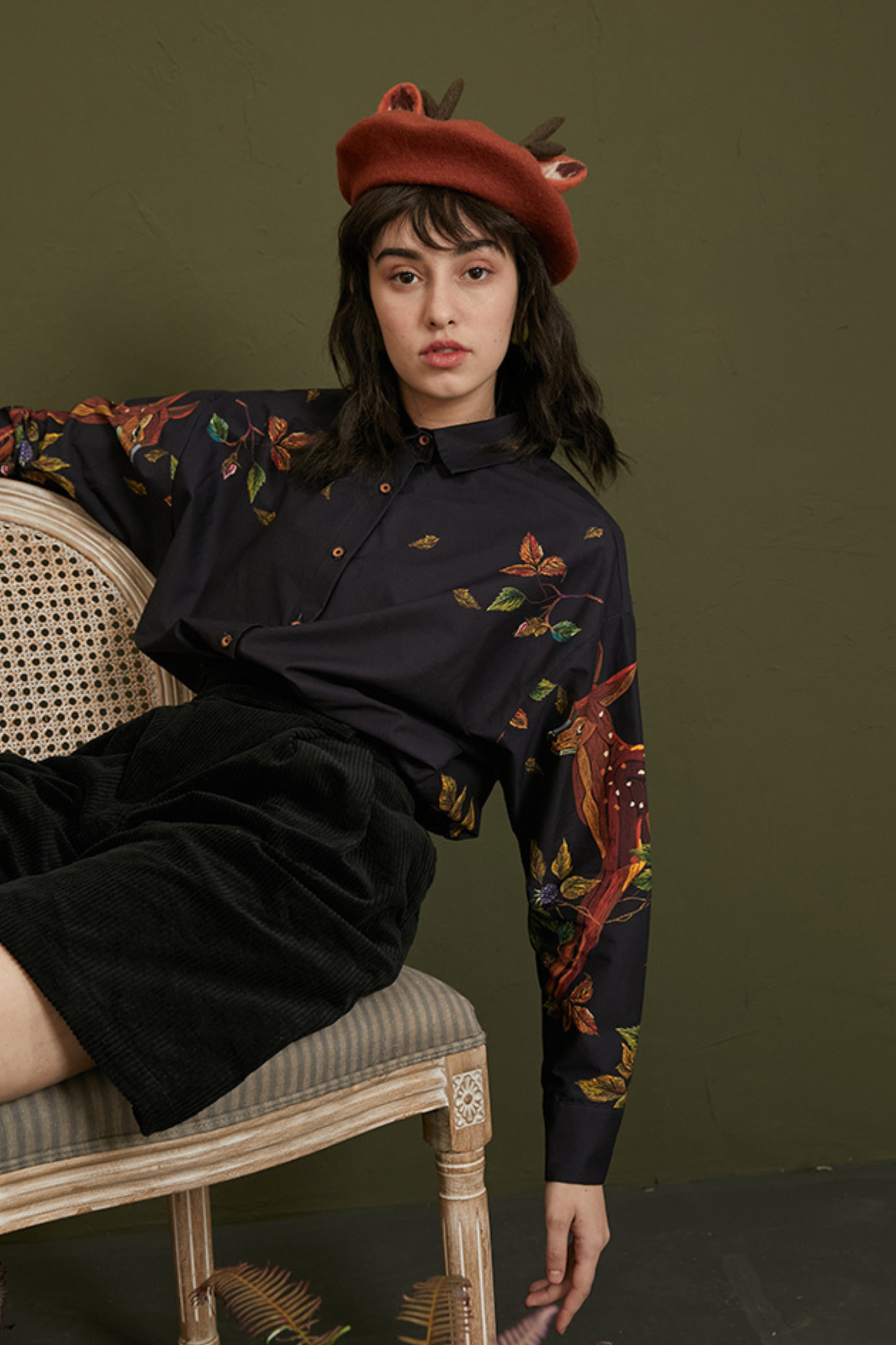 Elegant Fawn Print Shirt