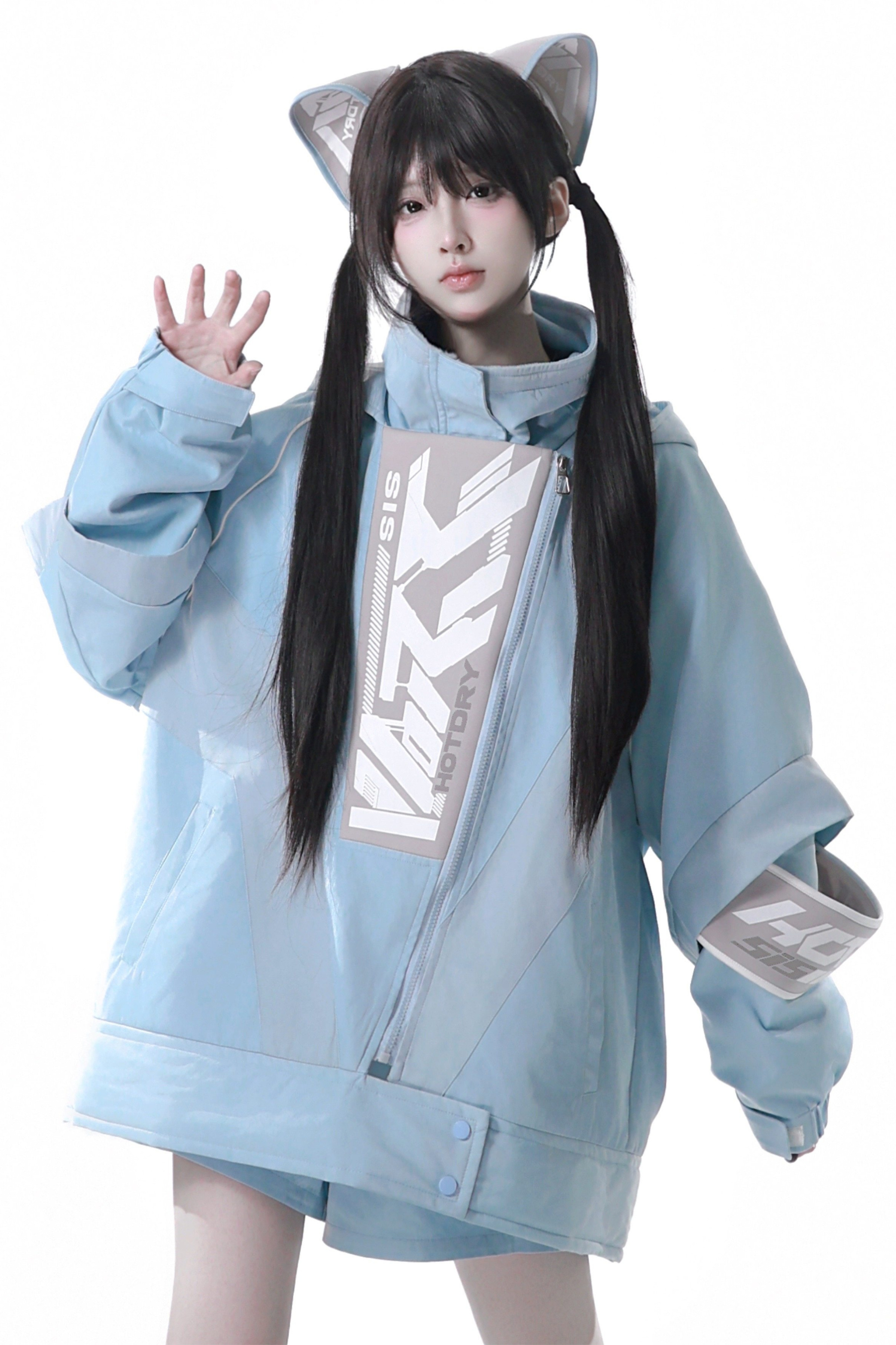 사이버 루즈 재킷 + 팬츠 + 레그 워머 + 고양이 귀 헤어밴드