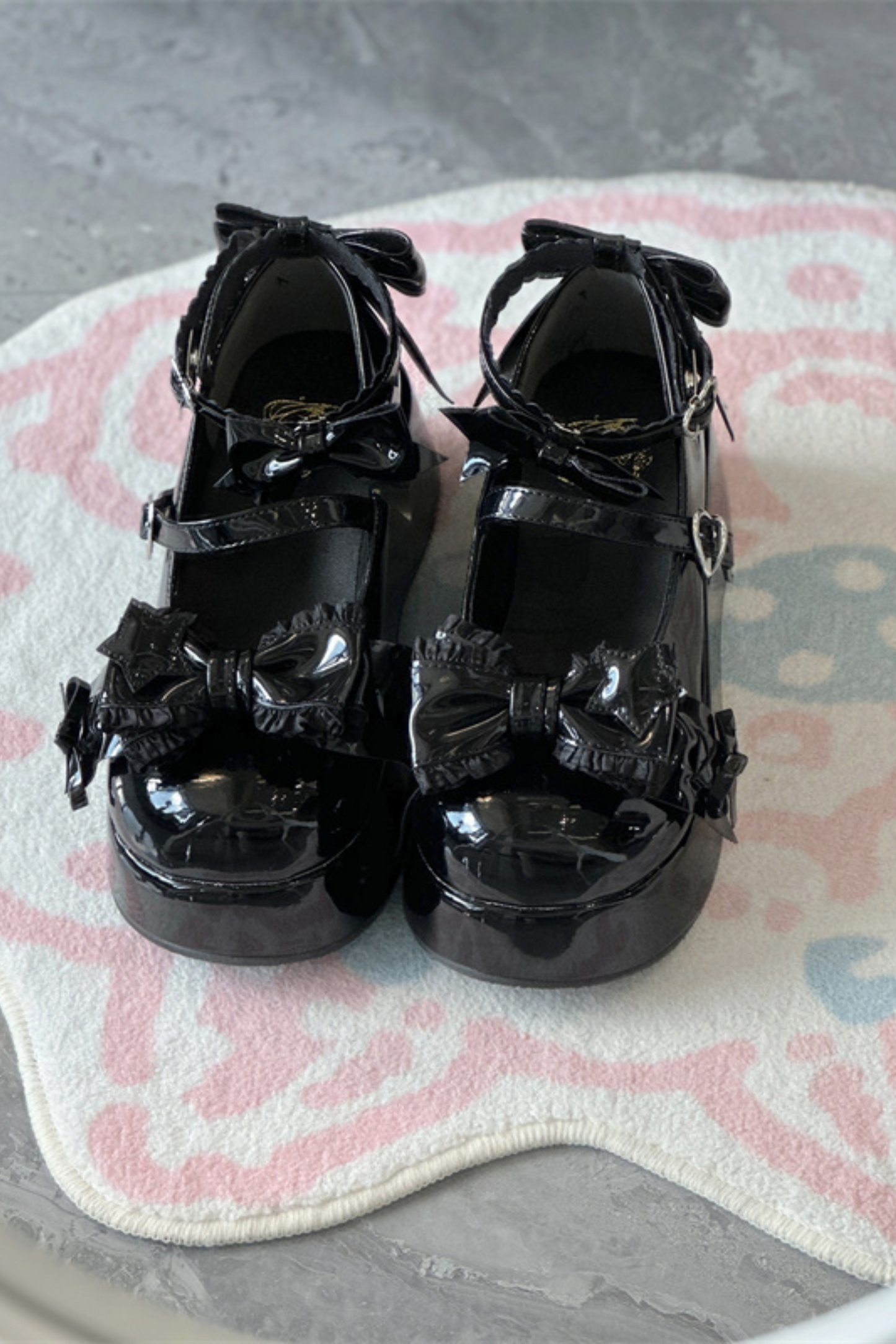 Cookie Lolita Ruffle Ribbon Shoes