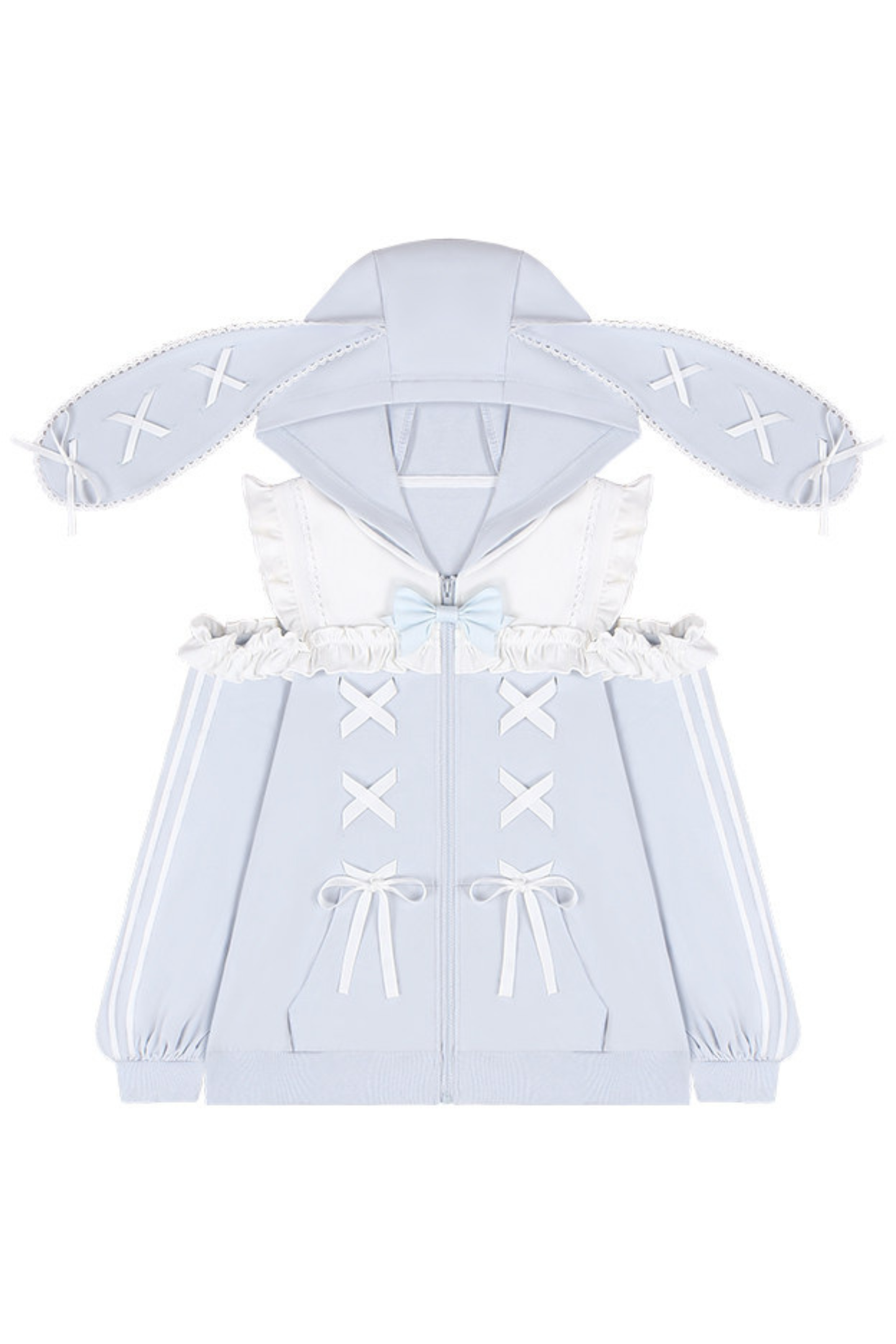 레이스업 토끼 후드 재킷