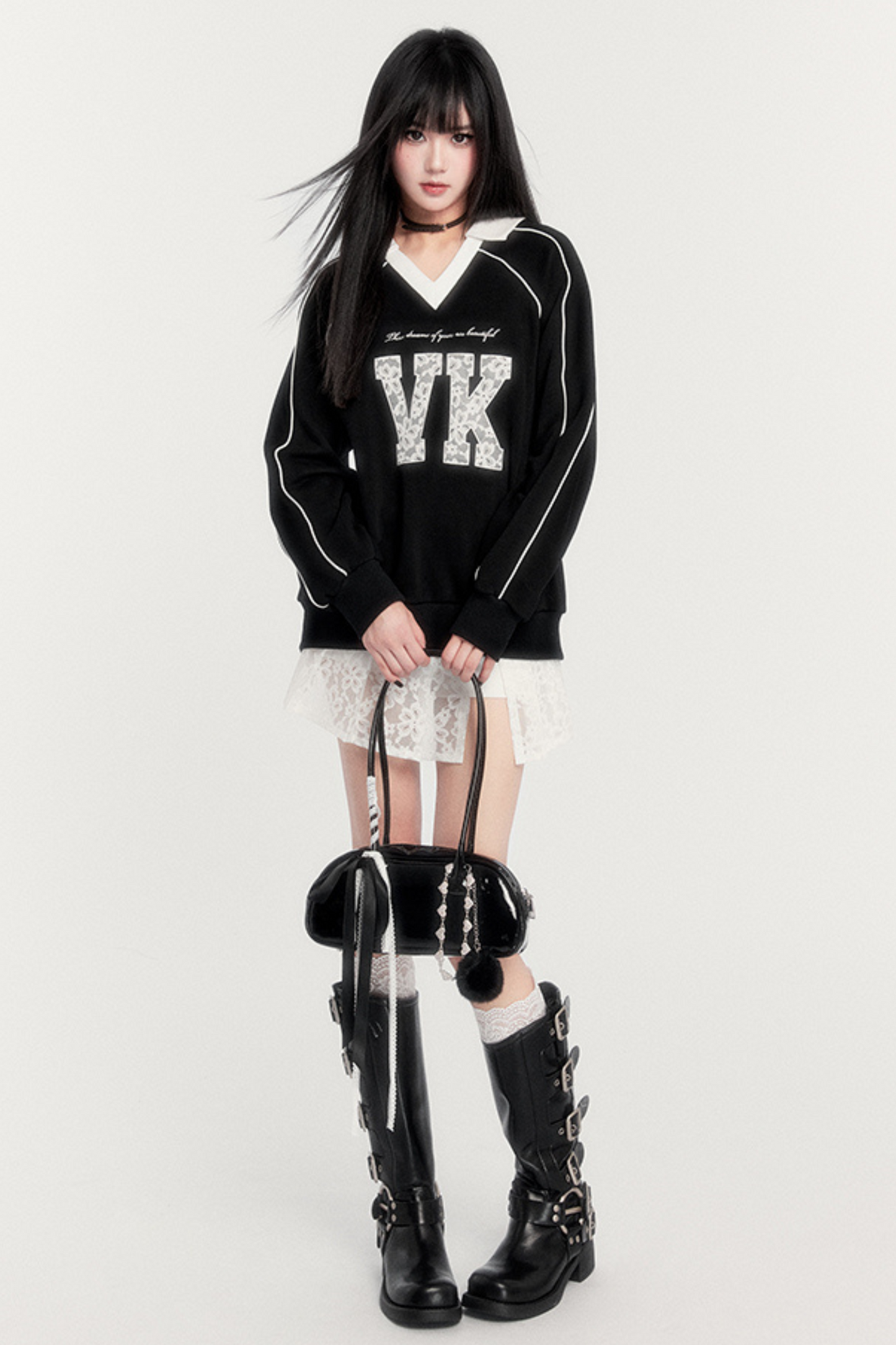 Lace Pleated Pants Skirt