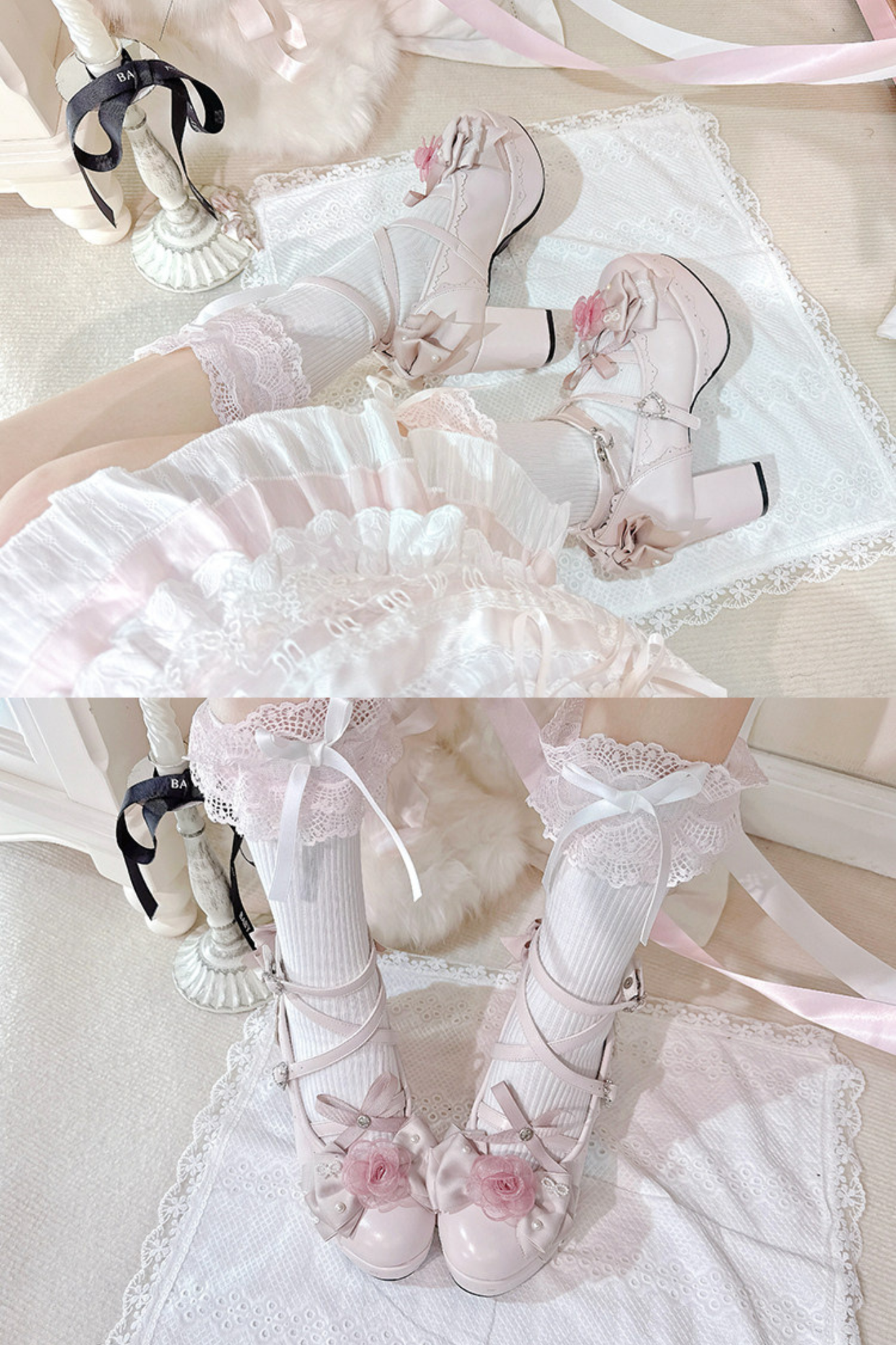 Blumen-Schleifen-Dance-Lolita-Absätze