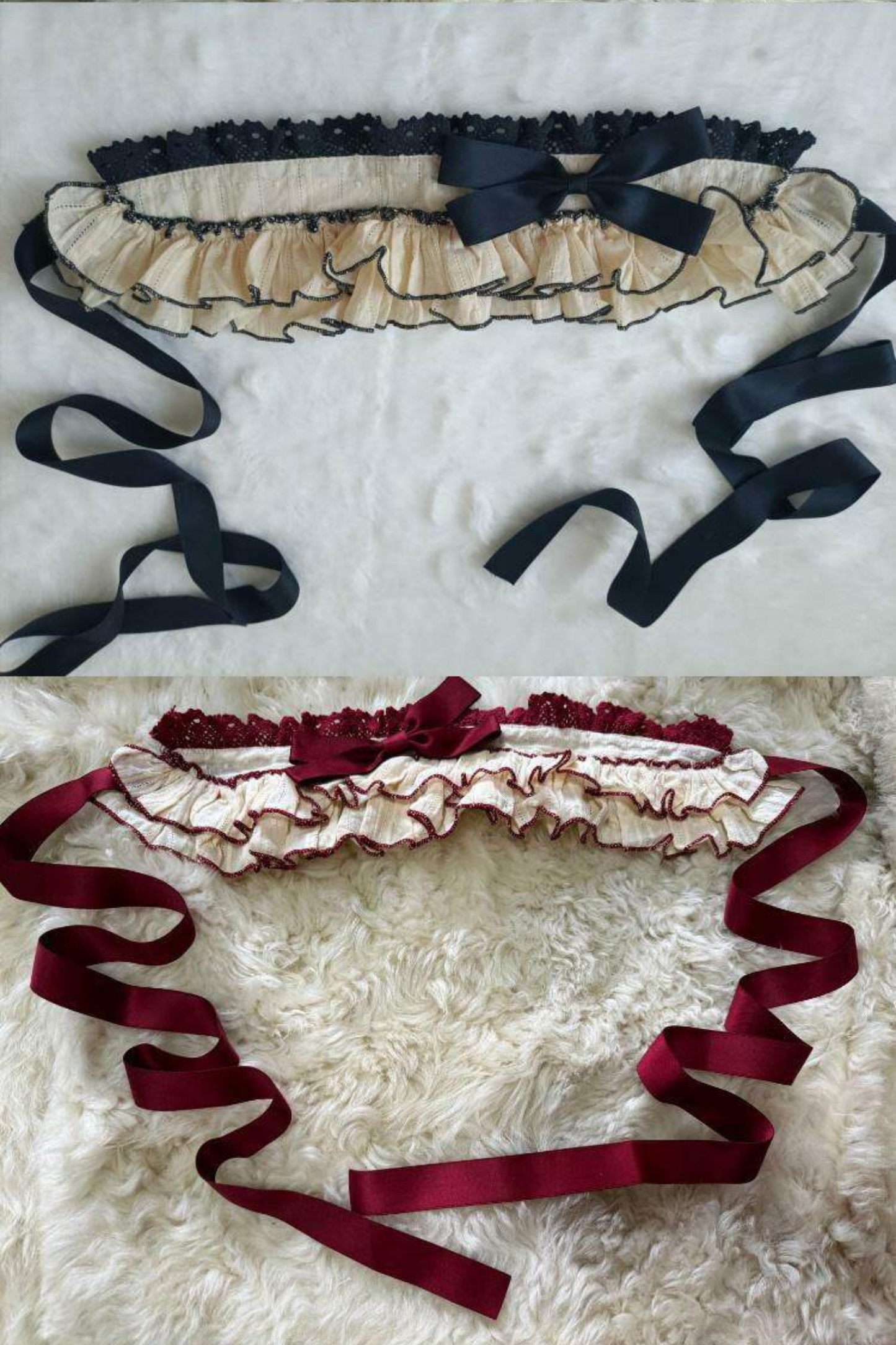 ピュアガールリボンロリータスカート+インナー+ベスト+ヘアバンド+スリーブ