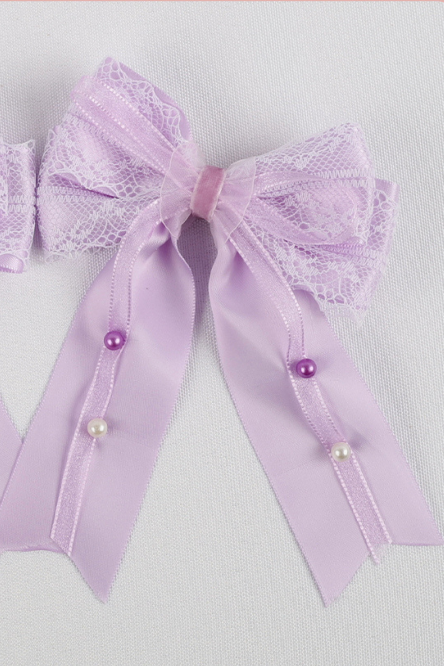 パープルブライダルリボンフラワーボンネット+ハットクリップ+ヘアバンド+リボンクリップ+スリーブ