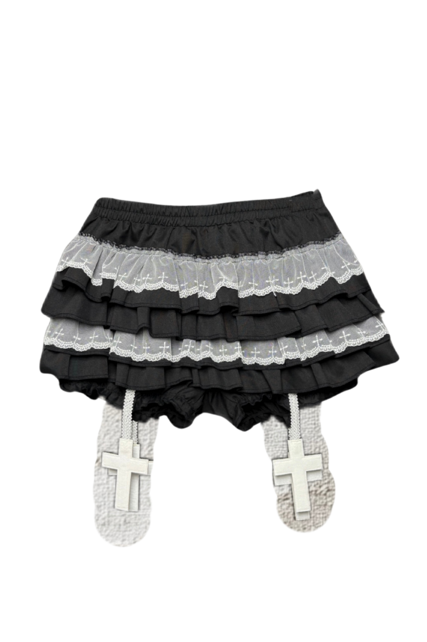 Gothic-Stil Kreuz-T-Shirt + Kreuzkragen + Kürbishose