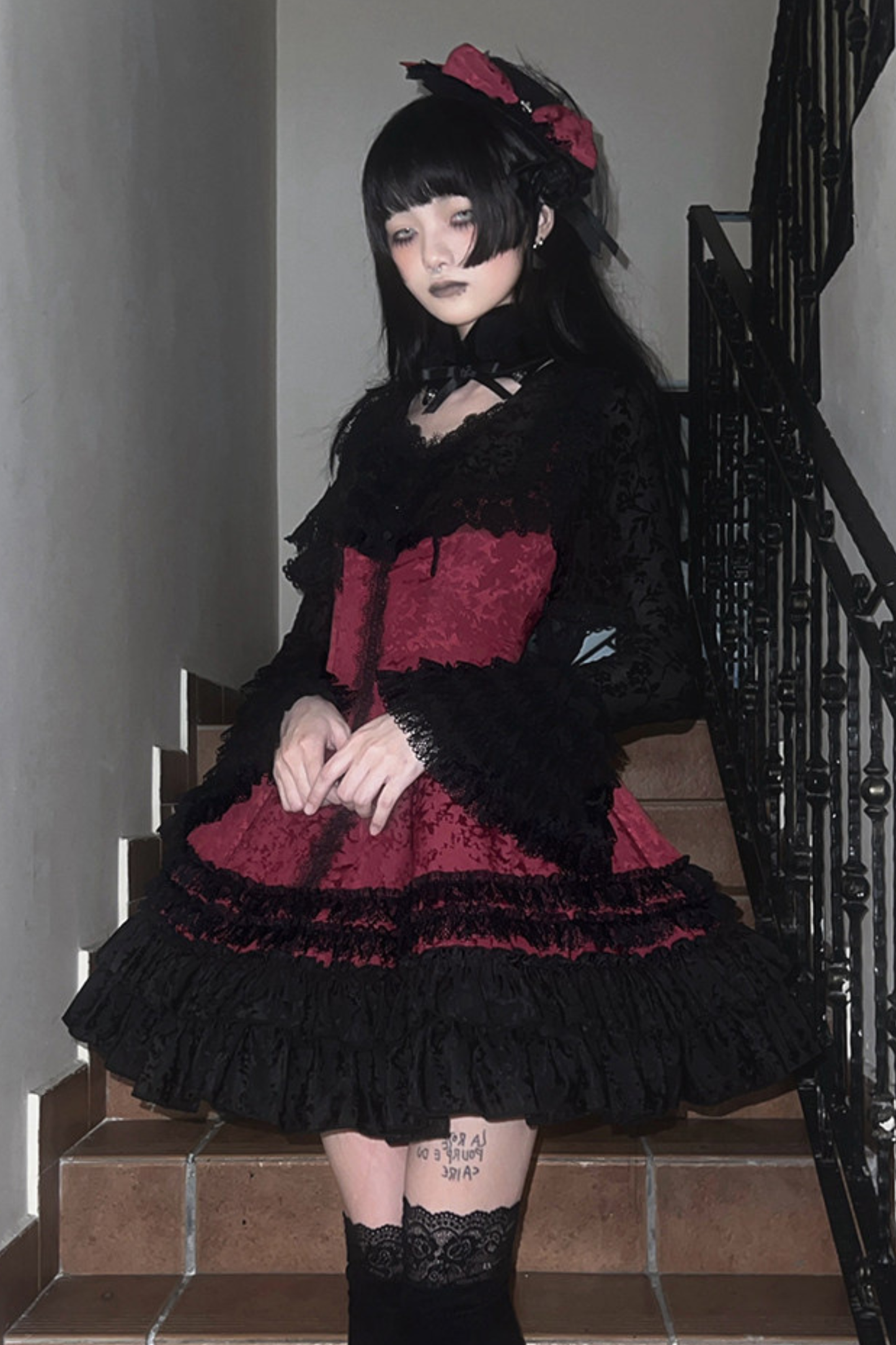 修身哥特蘿莉塔吊帶裙+外套