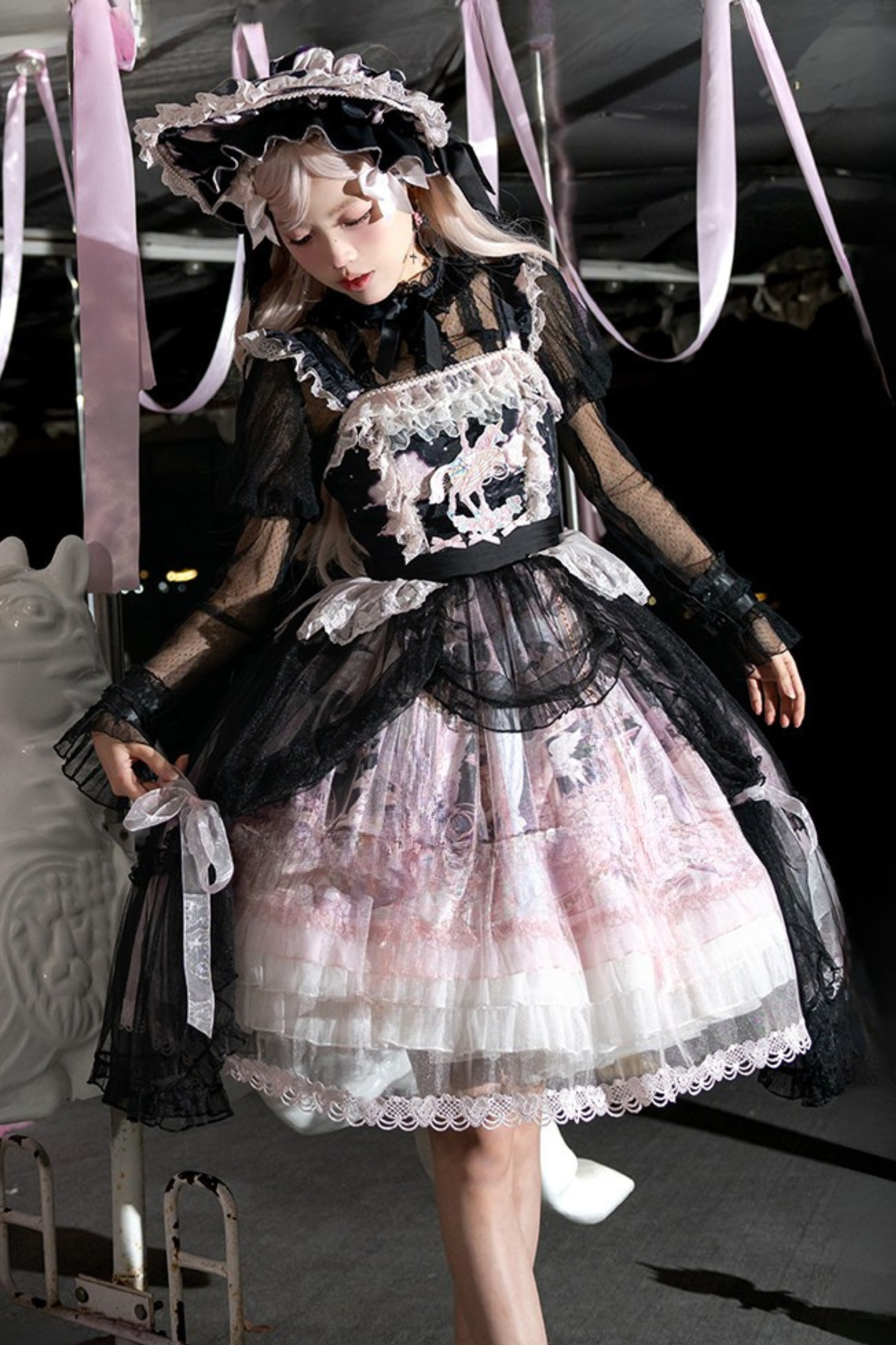 【予約商品】ペガサスガーデンチュールカーテンバードケージサスドレス+ボンネット