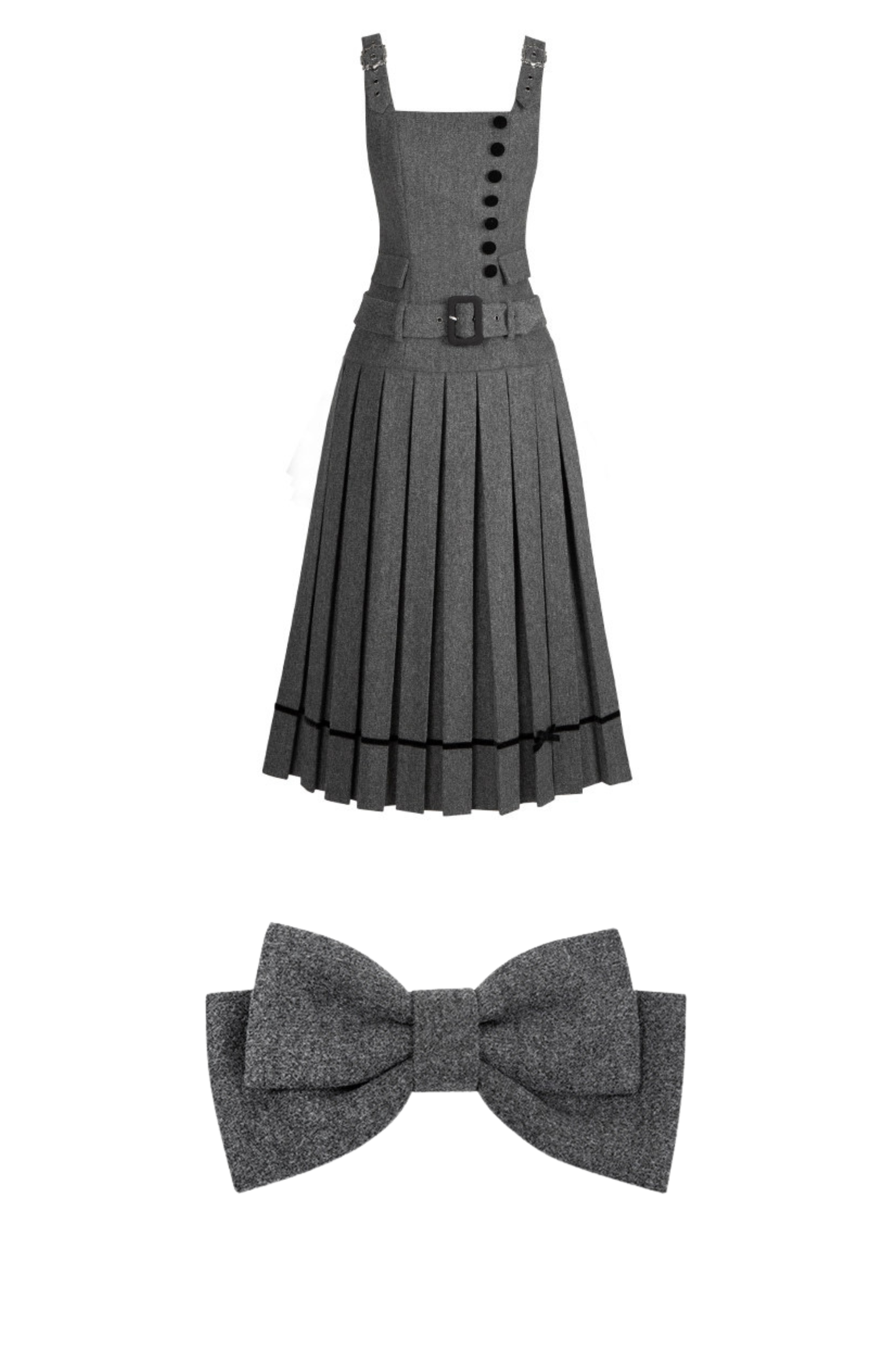 エレガントデイリーベストドレス+リボンヘアアクセサリー