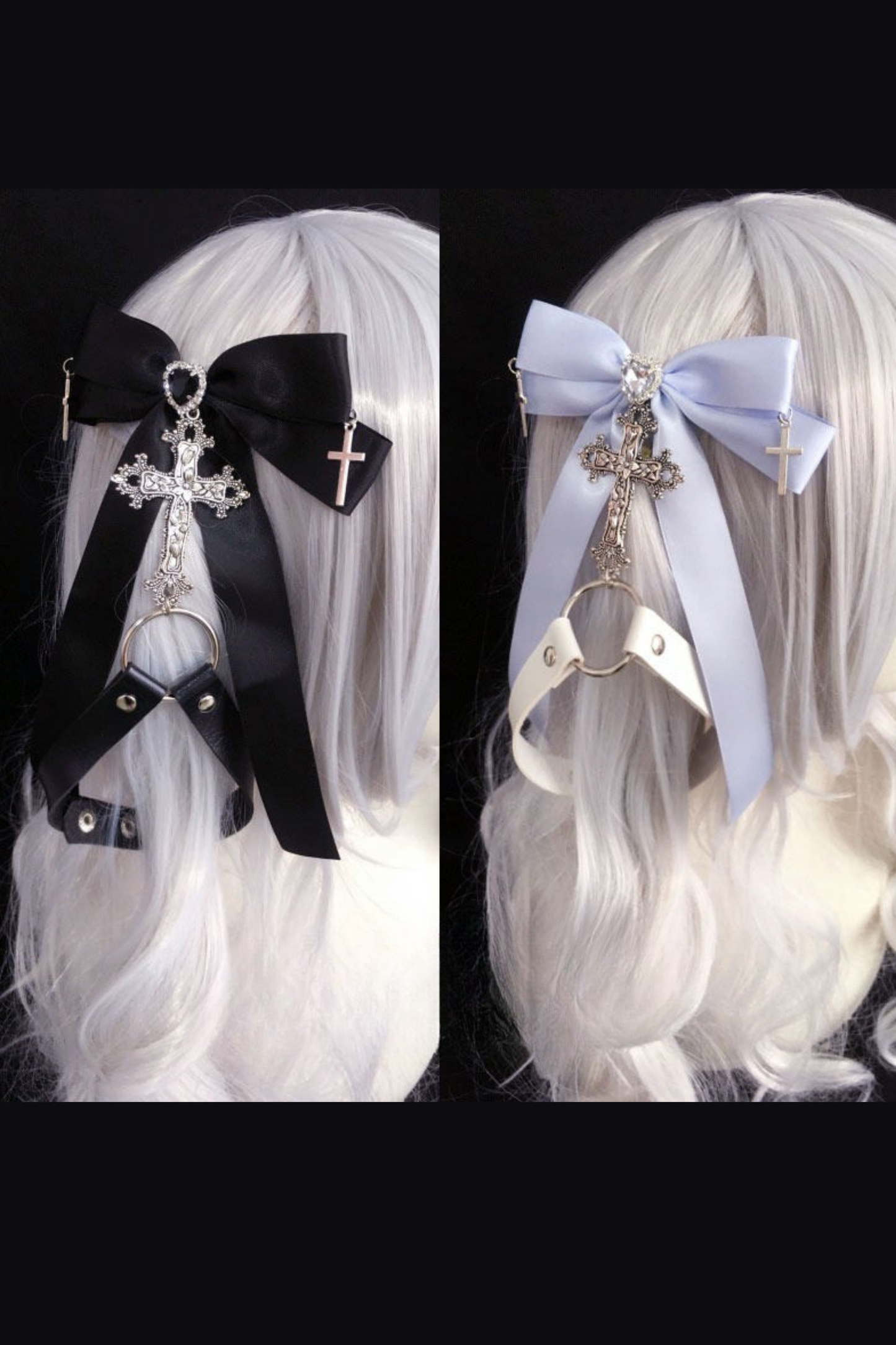 Gothic Doppel-Pferdeschwanz-Haarspange