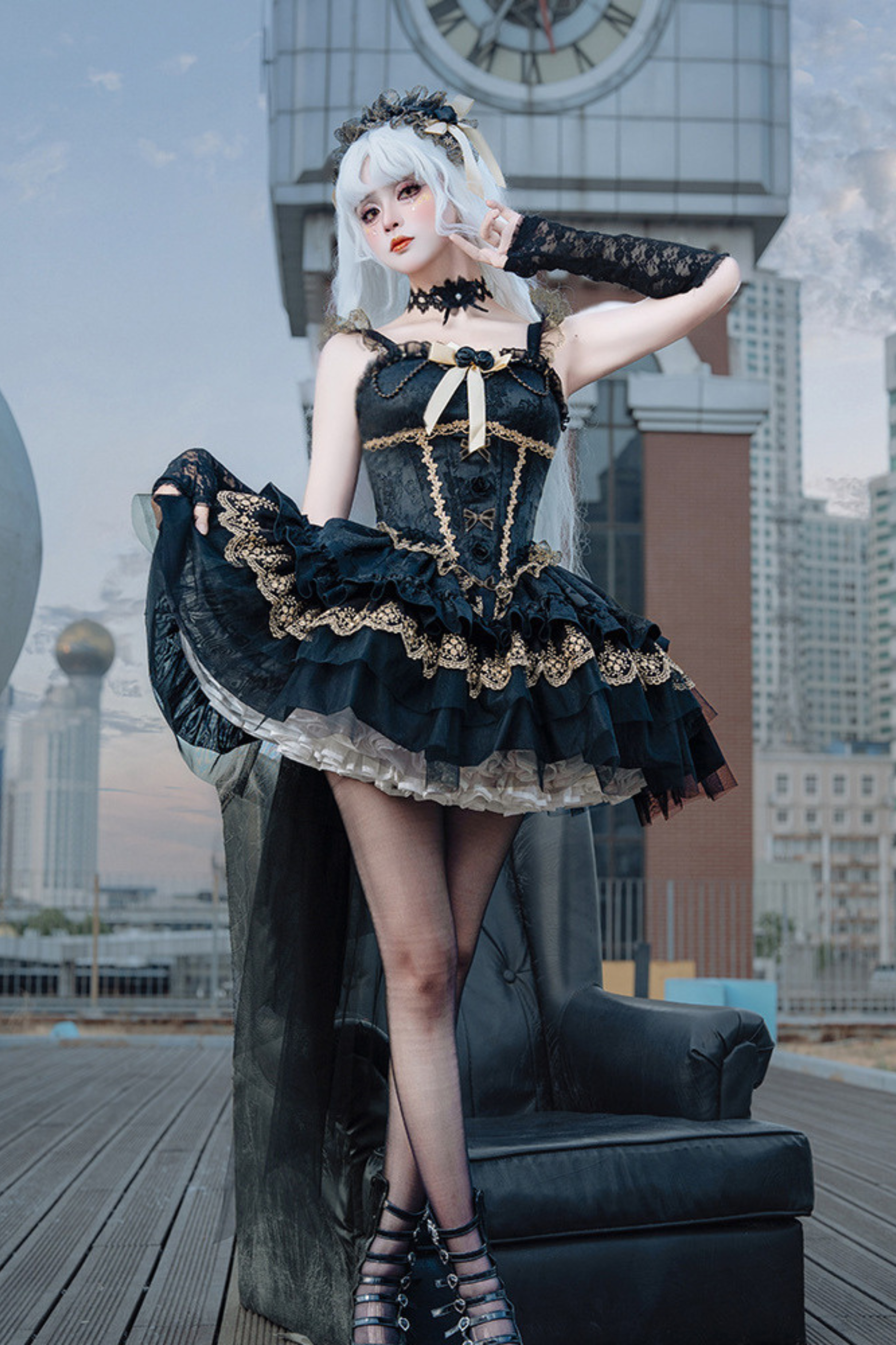 gothic princess dress Original women Lolita high waisted white party dress halloween wedding gown or belle cosplay gown Burgundy and Black Gothic Lolita