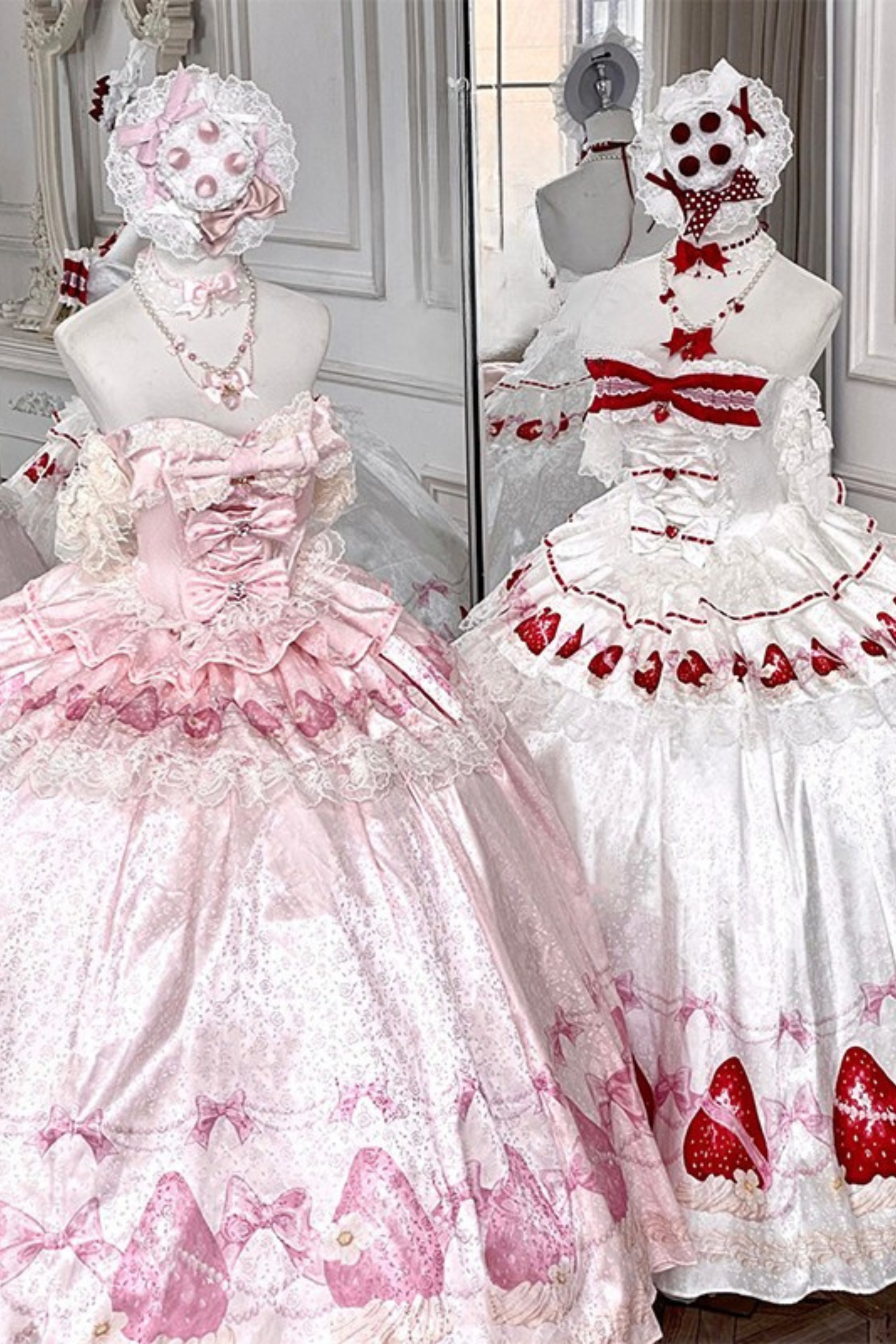 strawberry princess dress Ribbon Love Strawberry Princess Dress + Skirt Belchic