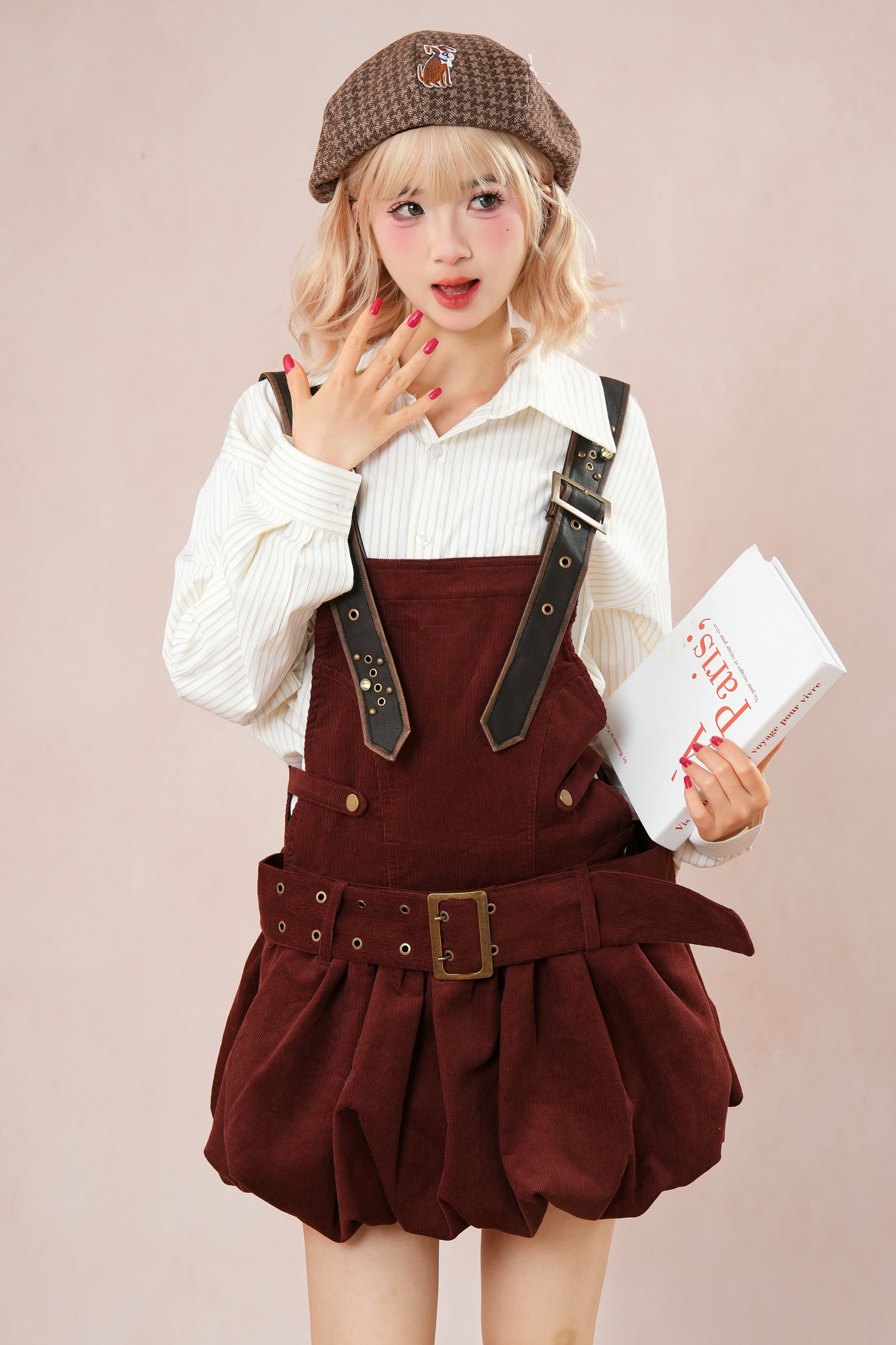 burgundy corduroy dress Suspender – Belchic Model is 5’2 and Style:EE02679DN AW.Bridal A-line Square Neckline collection-new black dresses