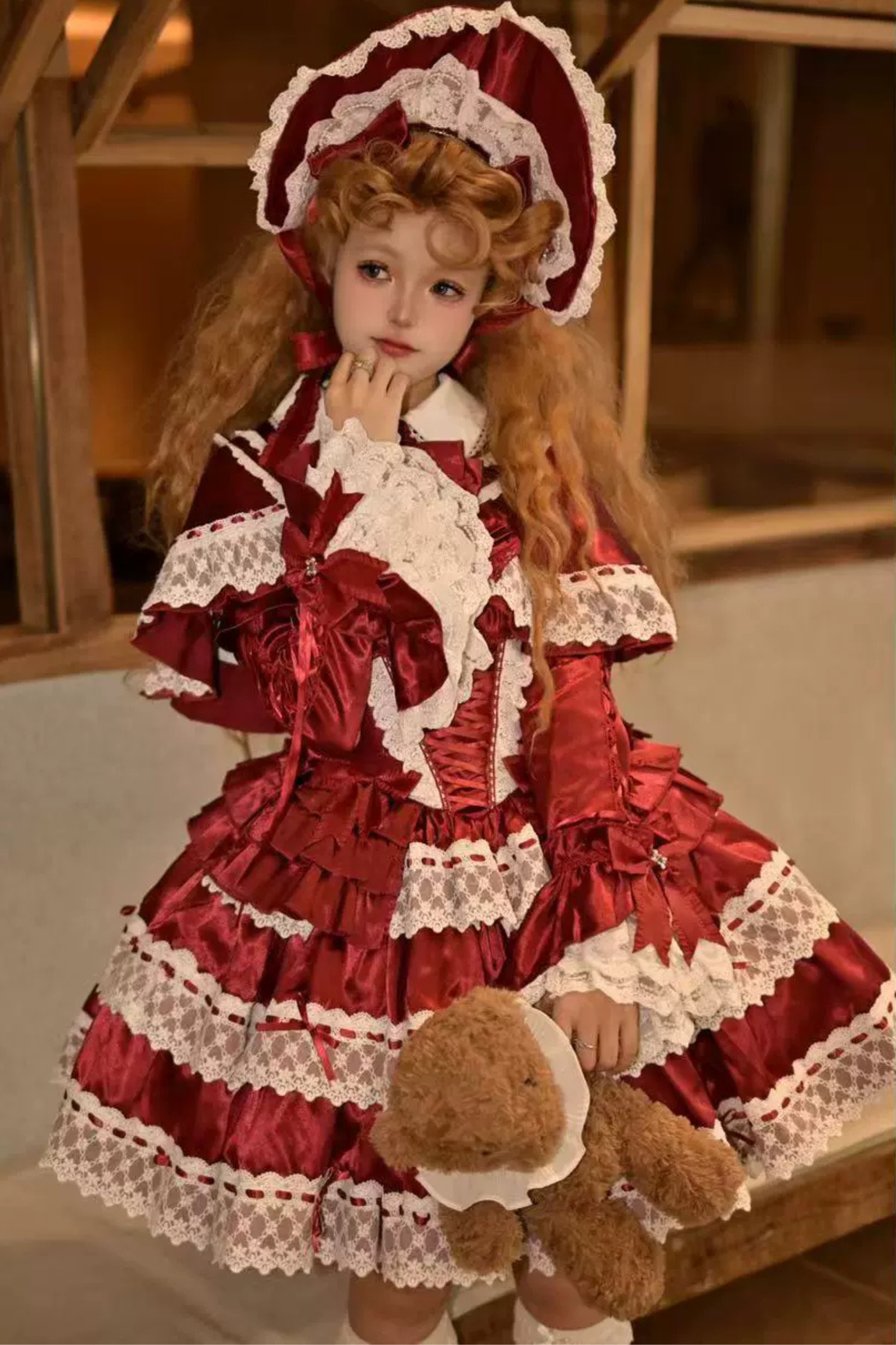 Cream Croissant Old-Style Doll Lolita Dress Belchic Cream Croissant Old-Style Doll Lolita Dress Belchic