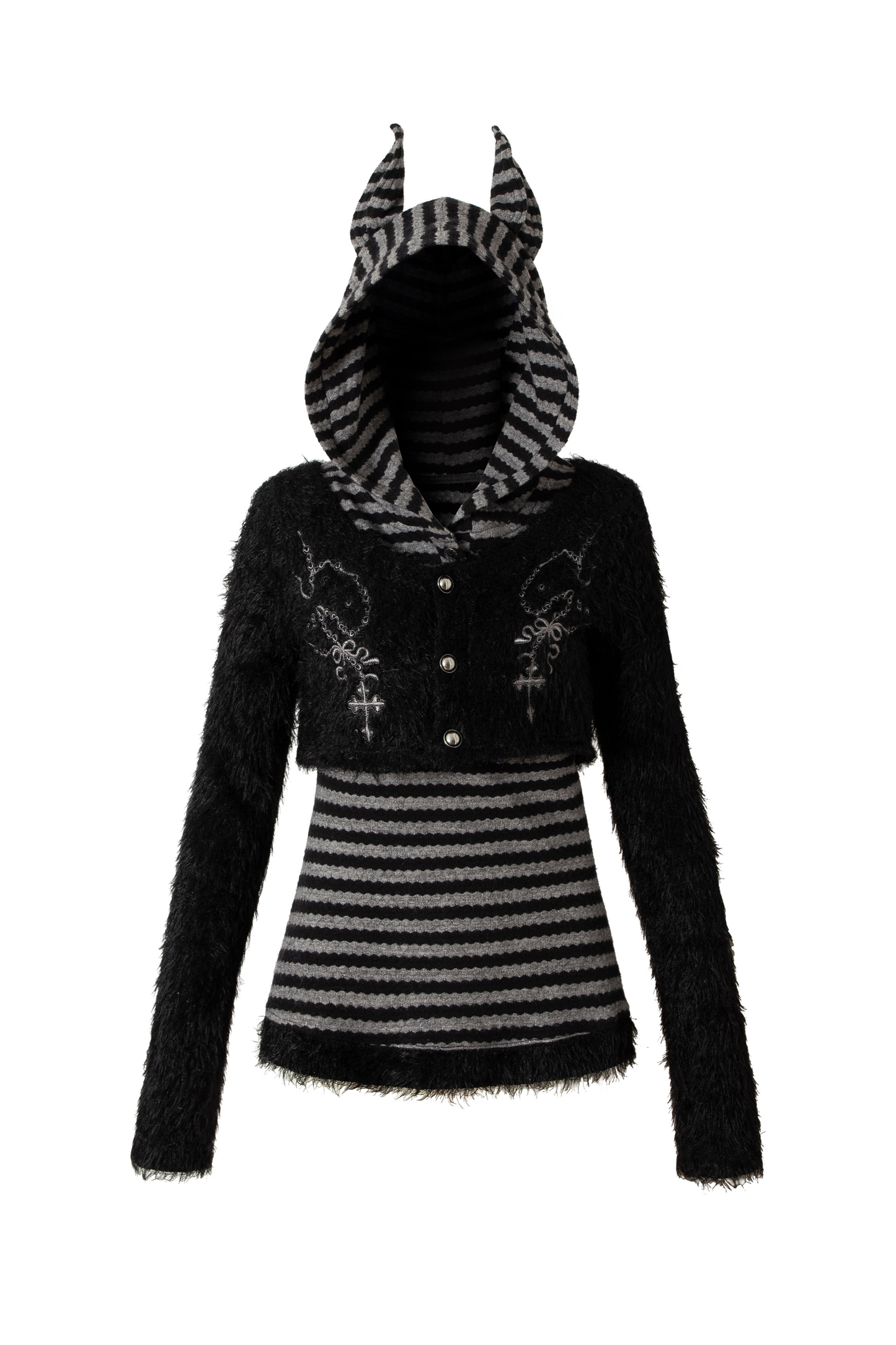 Gestreiftes Tier-Kapuzenoberteil