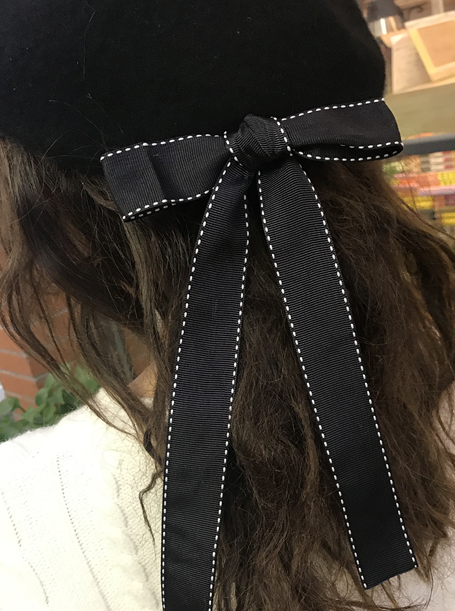 stitch ribbon beret