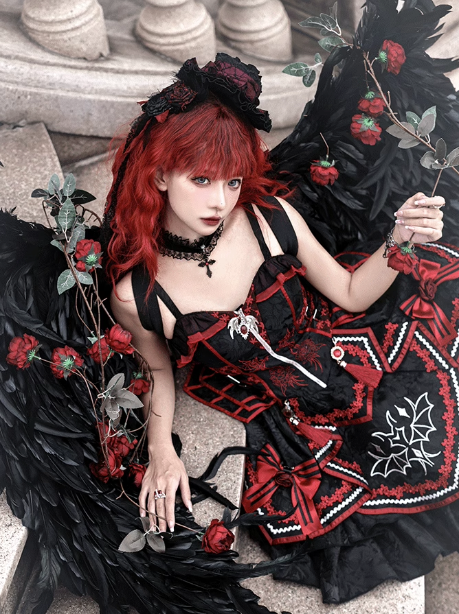 Dark Bat JSK Gothic Dress Dark Pan Sirlry Tades