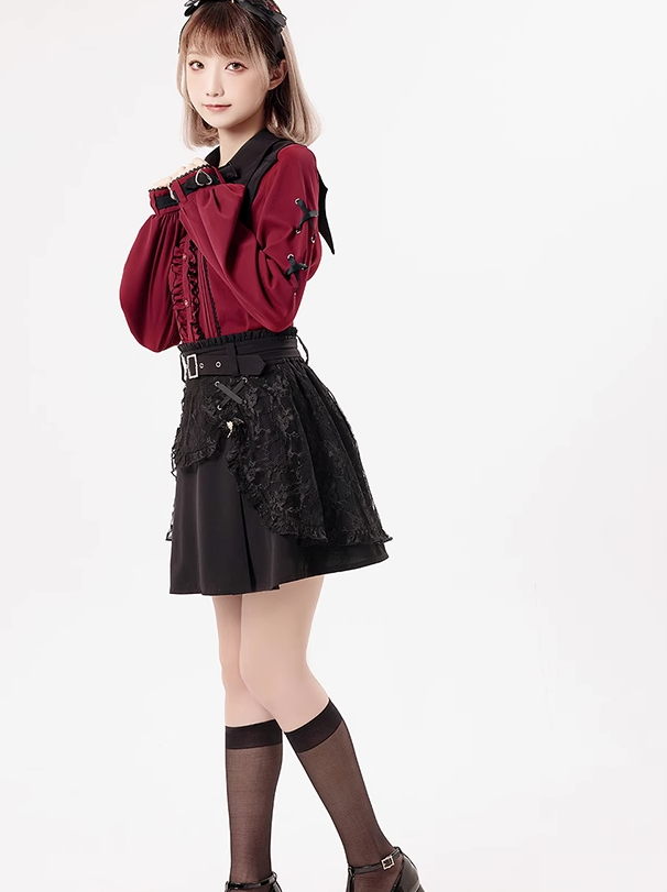 Dark Vampire Lace Mine Skirt