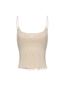 슬림핏 리본 타이트 니트 가디건 + 리브 캐미솔 + 벨트 리브 쇼트 팬츠