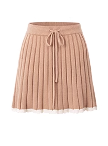 Milky Woody en dentelle en tricot Cardigan + jupe plissée