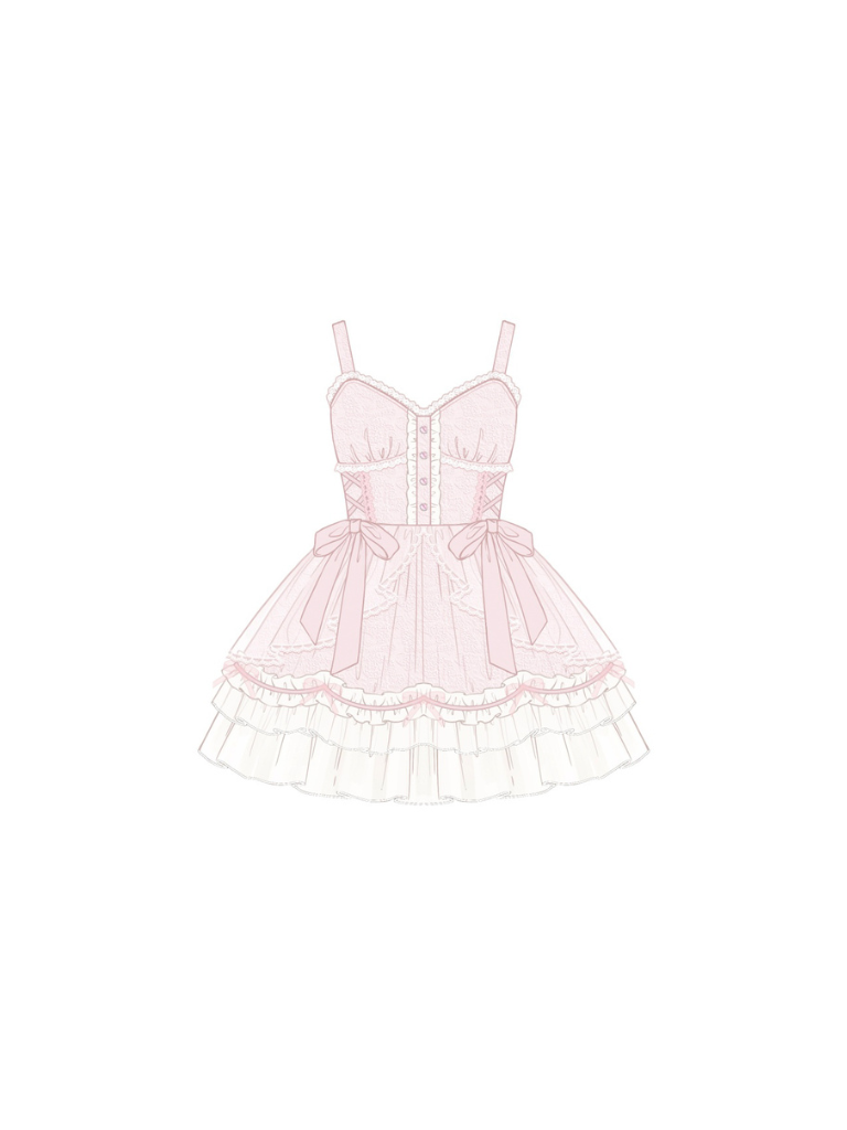 フラワーライトロリータサスペンダーワンピース+ショートショール