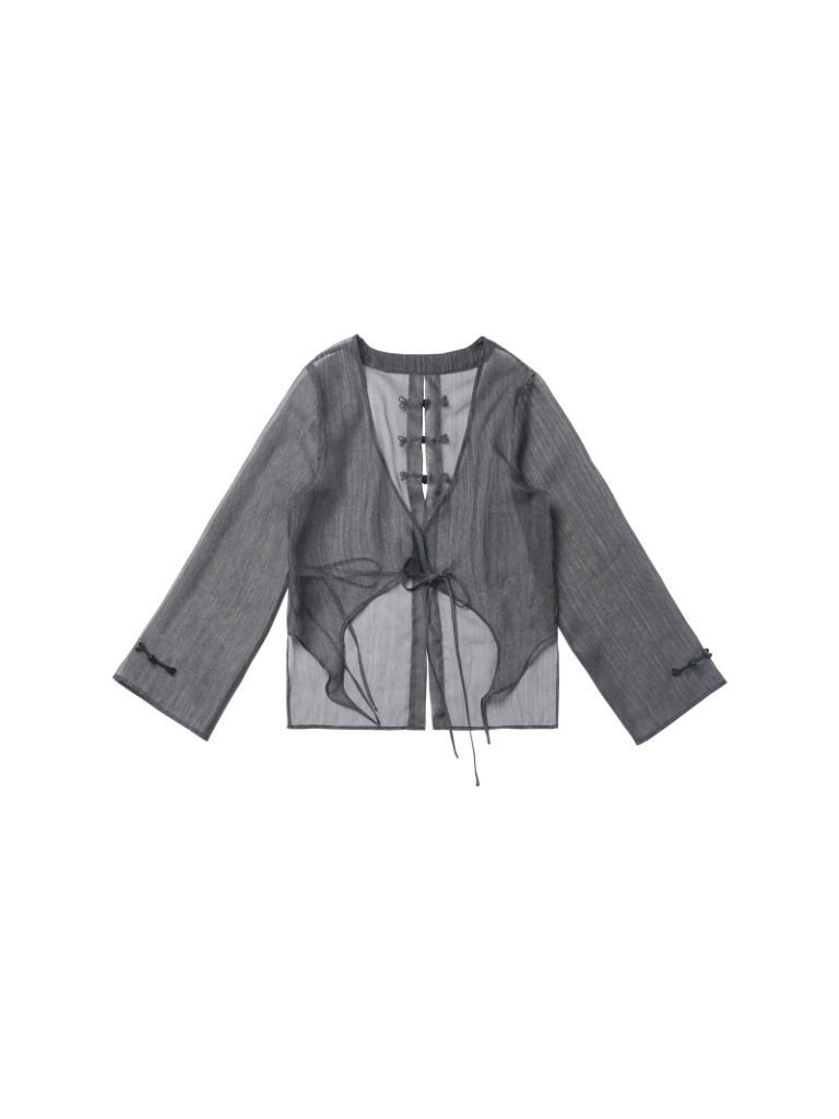 Mode Chinese-Style Butterfly Top + Sheer Blouse + Asymmetric Skirt + Dress