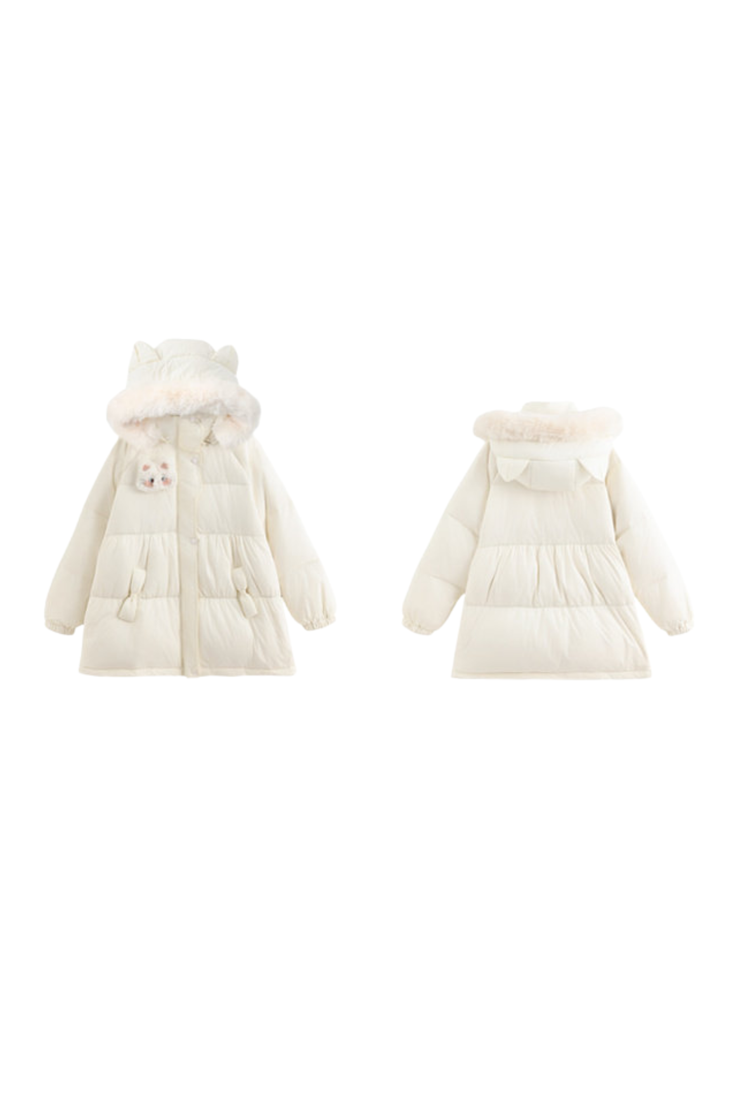 スウィートキャットフードダウンジャケット