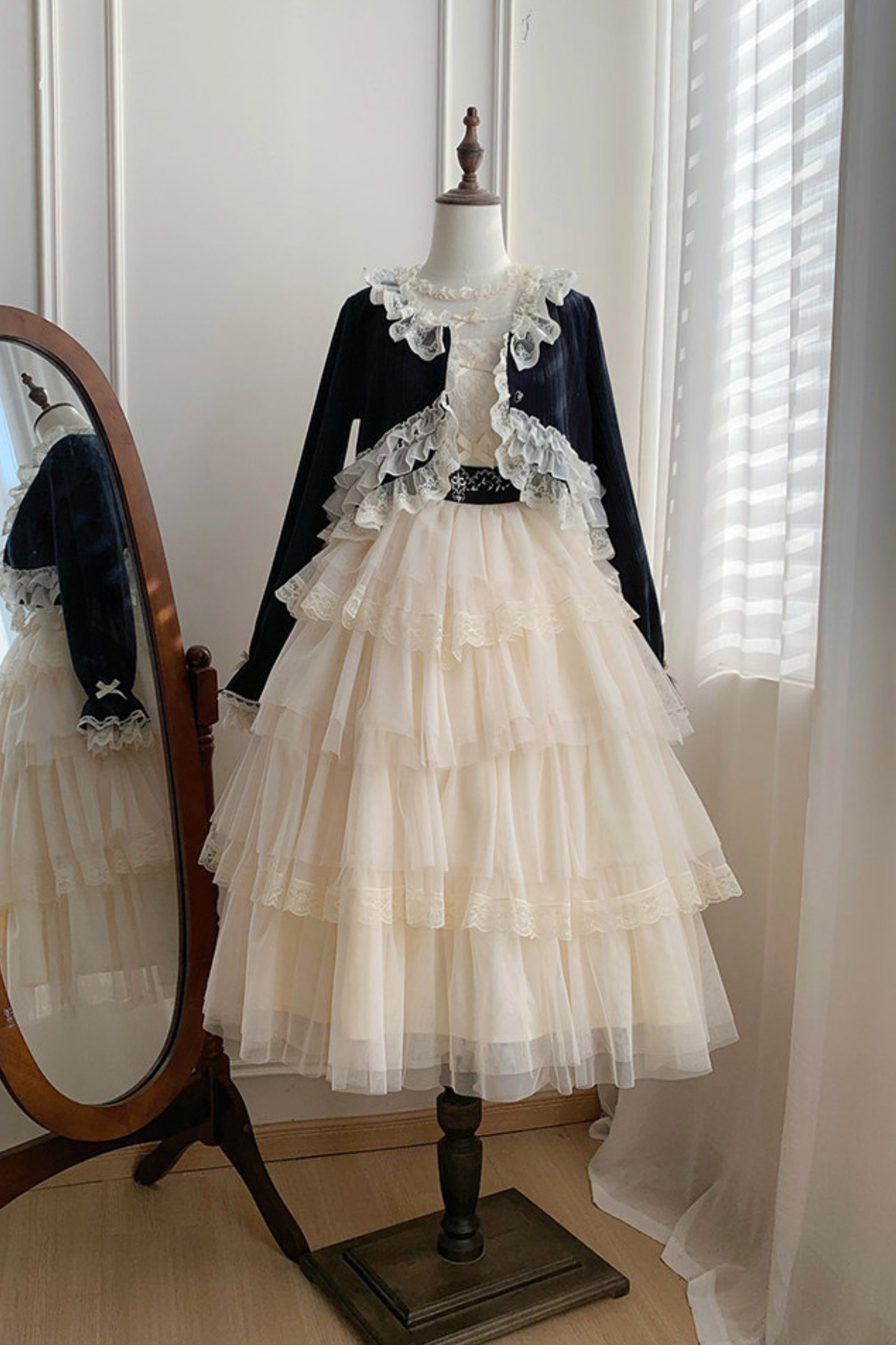 レーストリムニットカーディガン