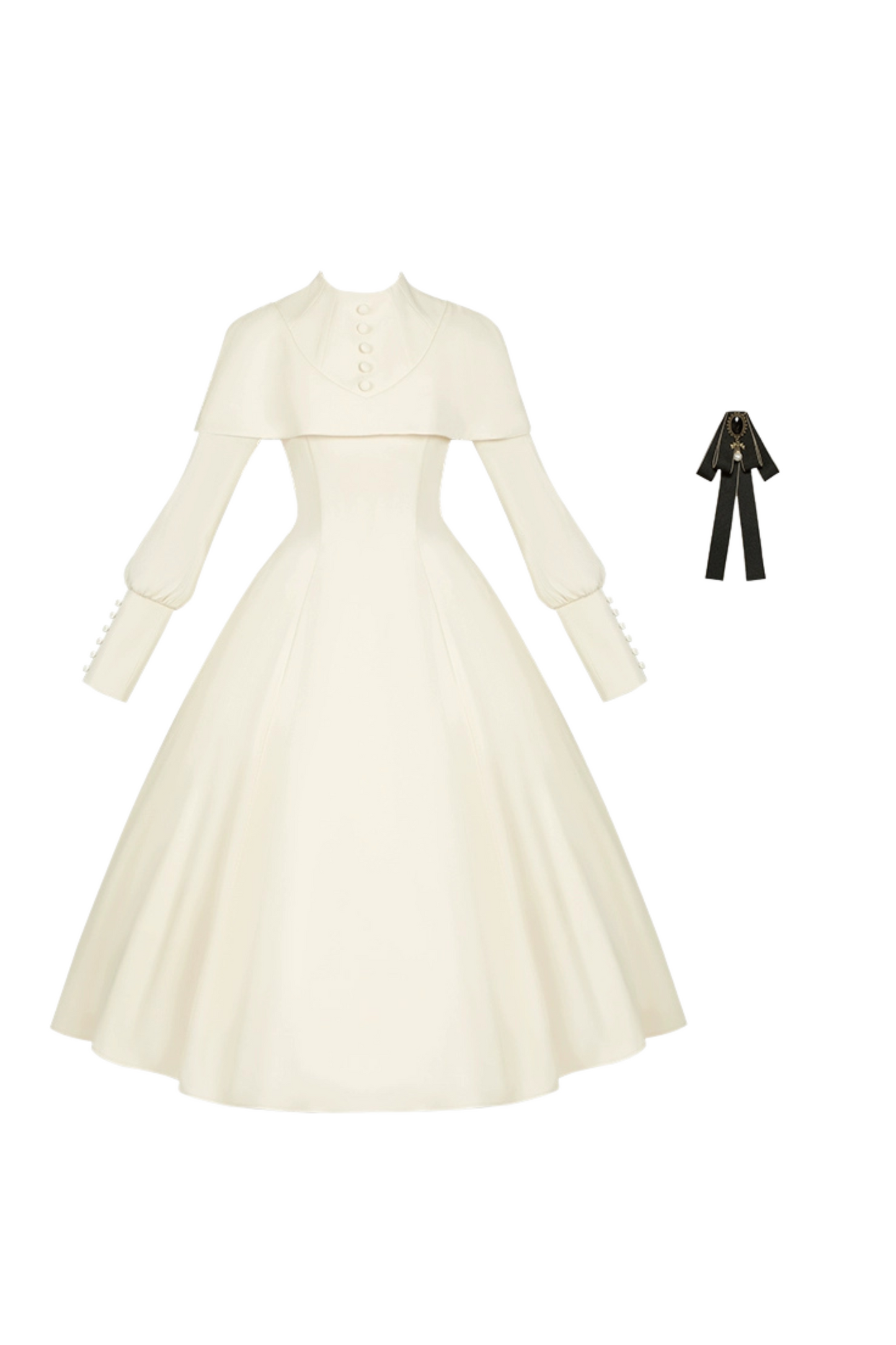 【予約商品】ゴシックエレガントウエストスリミングビッグスイングロードレス+リボンネクタイ