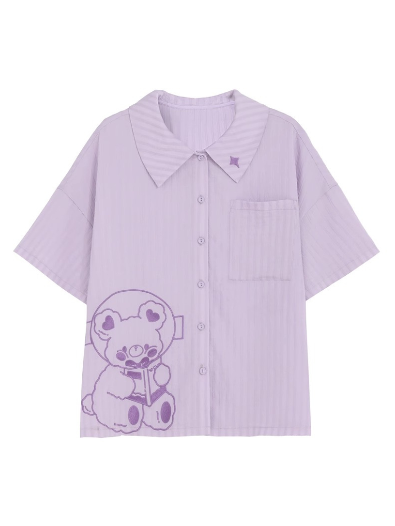 クマスペースキャップオーバーオール+ポロシャツ