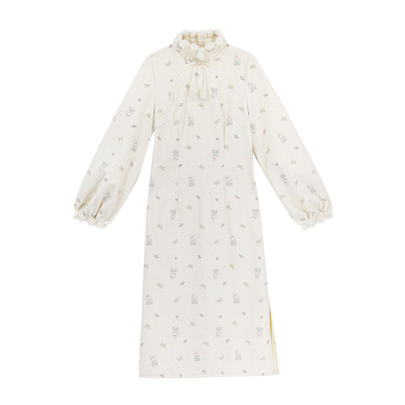 Floral Chinese-Style Dress Set
