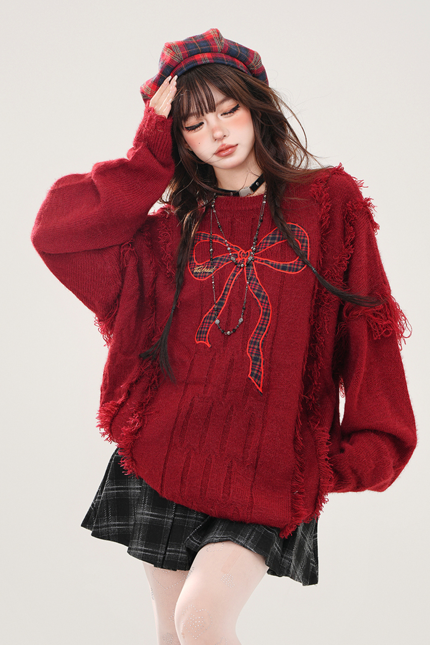 レッドリボンスイートセーター