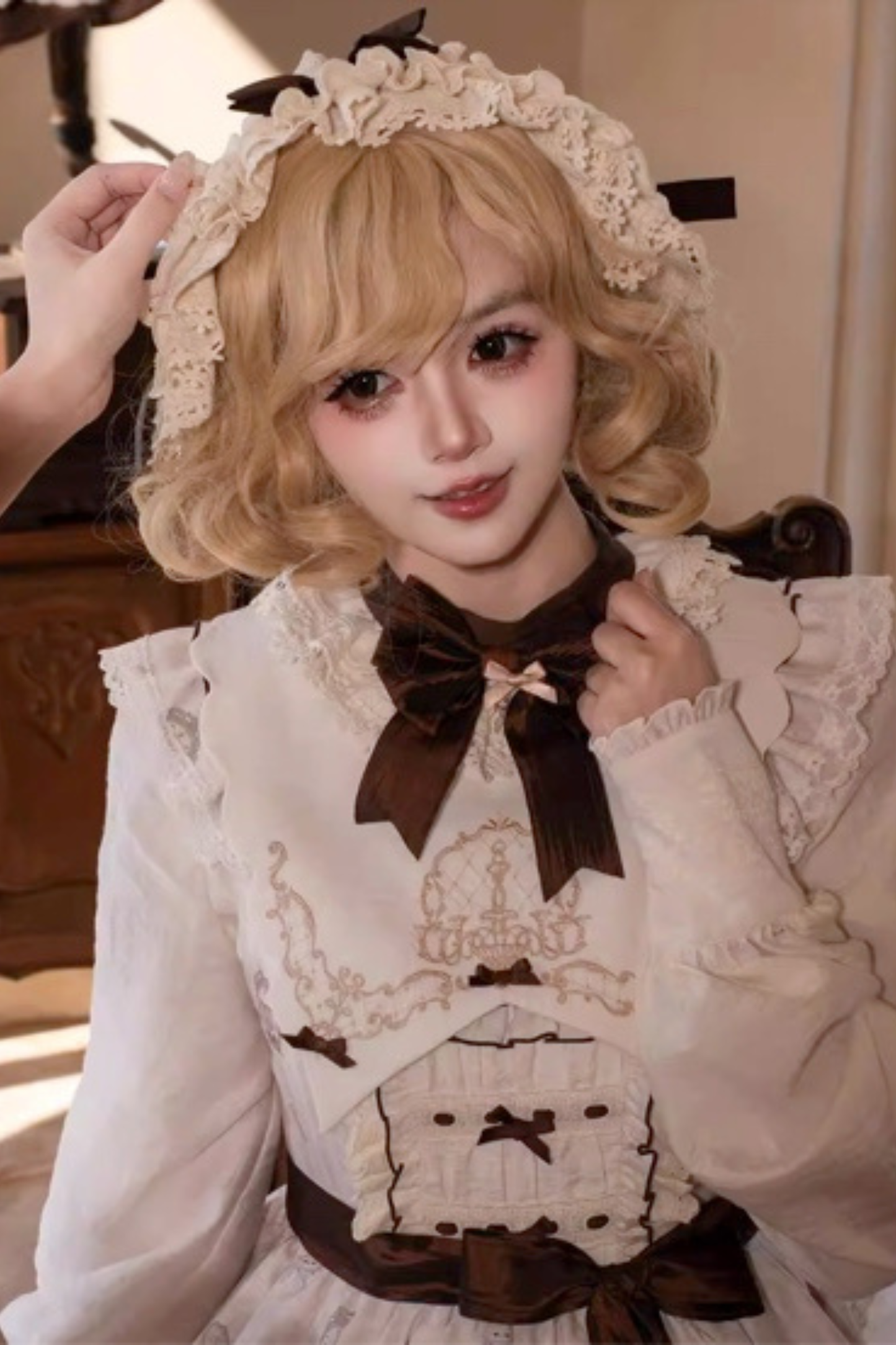 【3月26日予約締切】チェリーロリータドレス+ジャンパースカート+シャツ+ボンネット+ヘアバンド