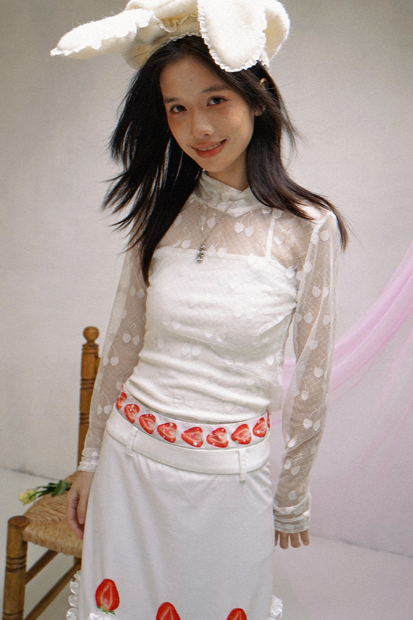 Strawberry Cake Print Skirt