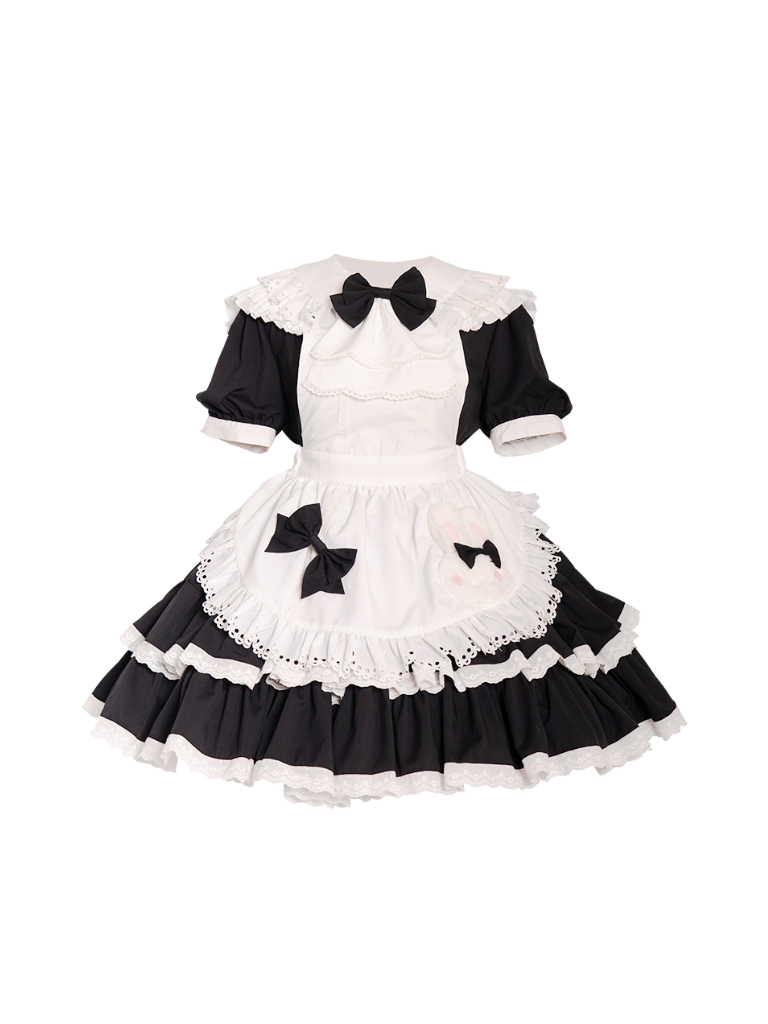 クラシックメイドロリータドレス+エプロン+カチューシャ